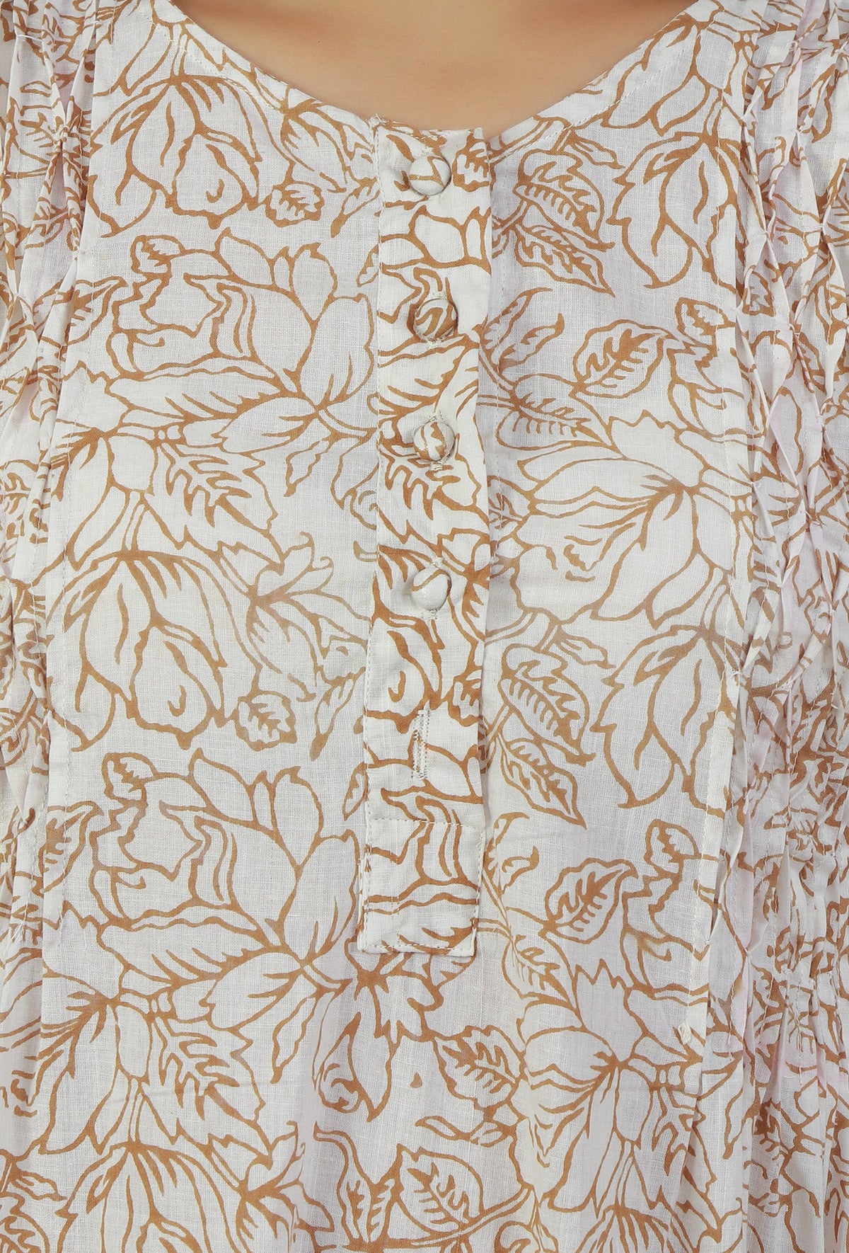 Floral Printed Long A-line Dress サイズ L
