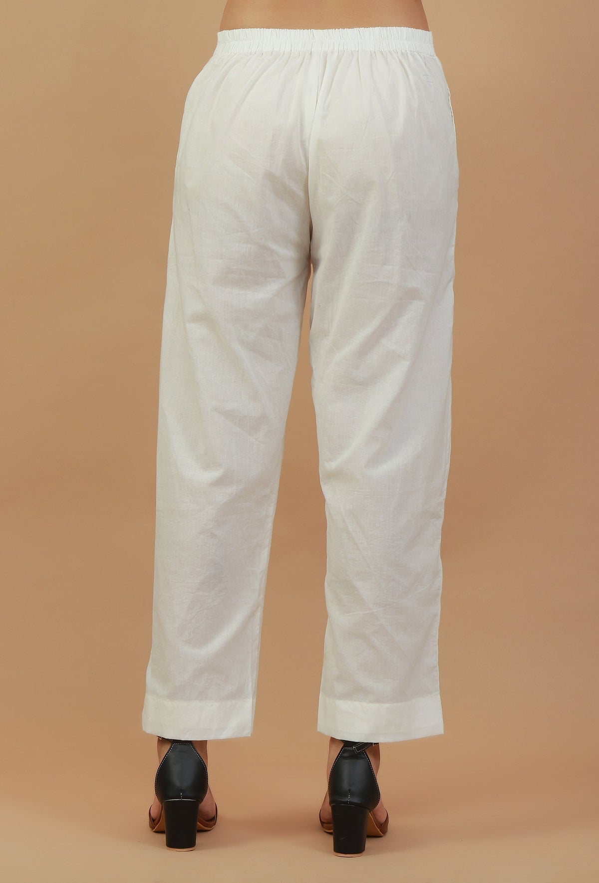Set of 2: White & Green Block Printed Wrap Kurta with White Cotton Pants クルタ M・パンツ XXXL