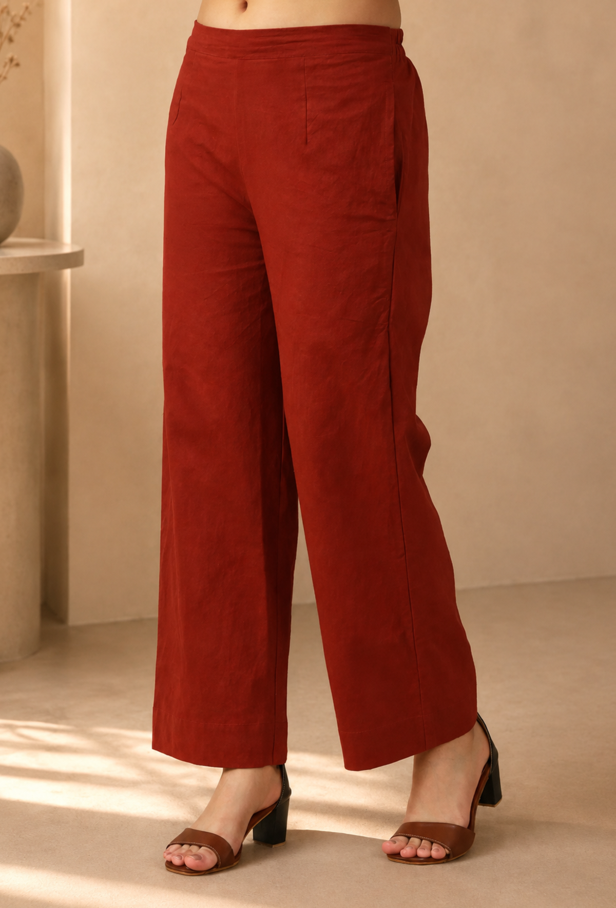 Rust Cotton Straight Pants サイズ XL