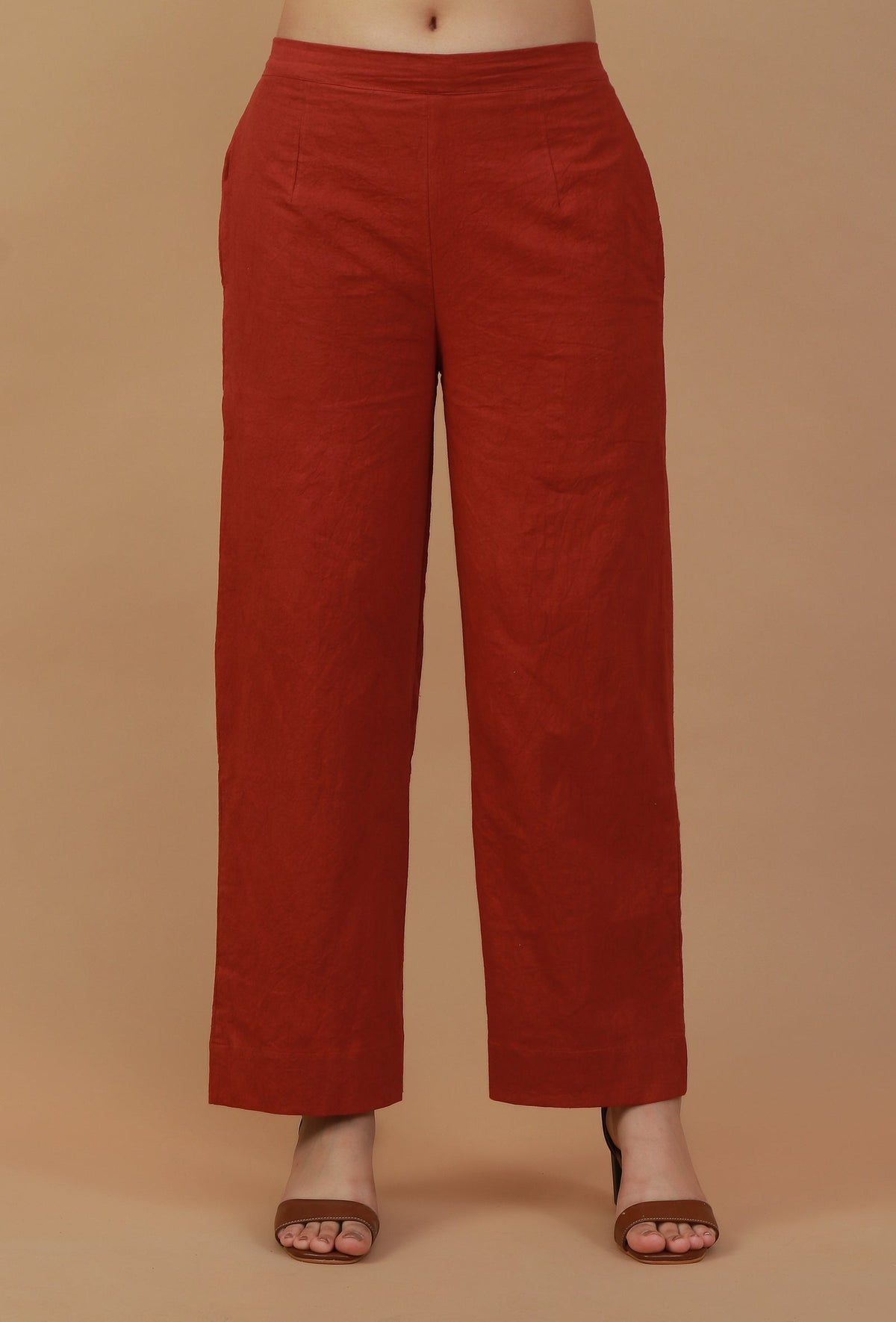 Rust Cotton Straight Pants サイズ XL