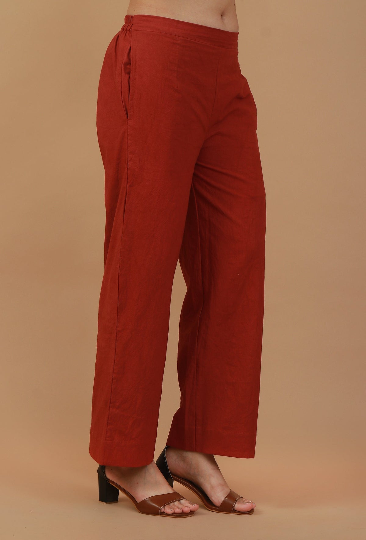 Rust Cotton Straight Pants サイズ S