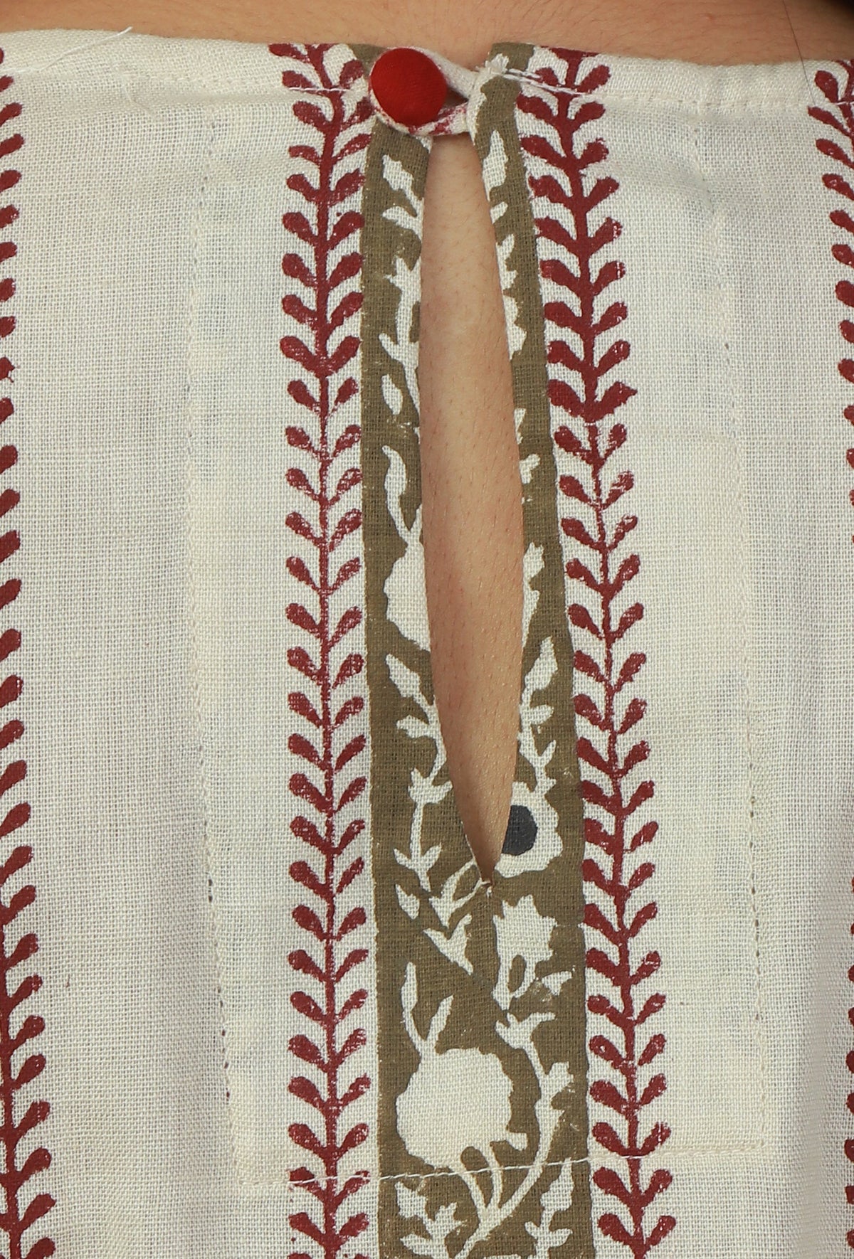 Off-White Block Printed Cotton Kurta サイズ S