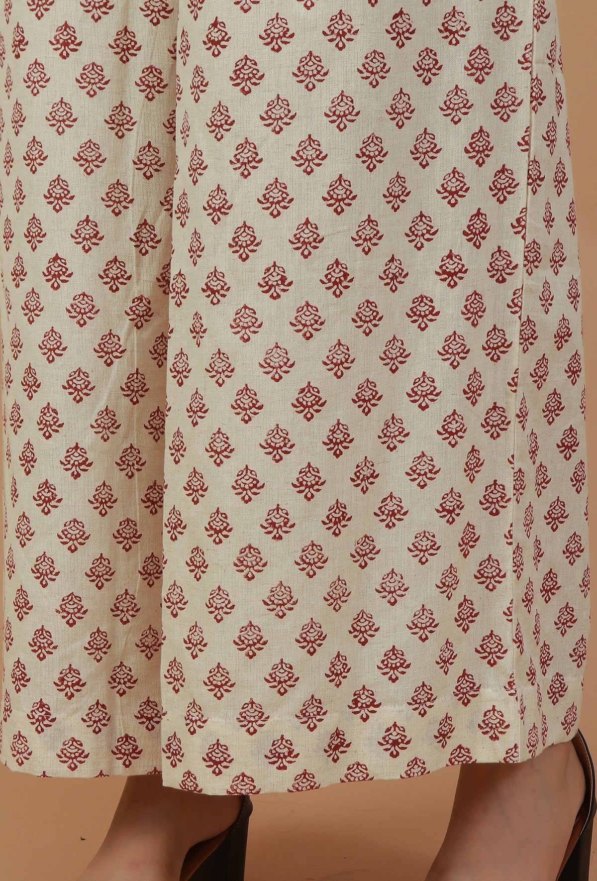 Off-White Block Printed Cotton Palazzo Pants サイズ M