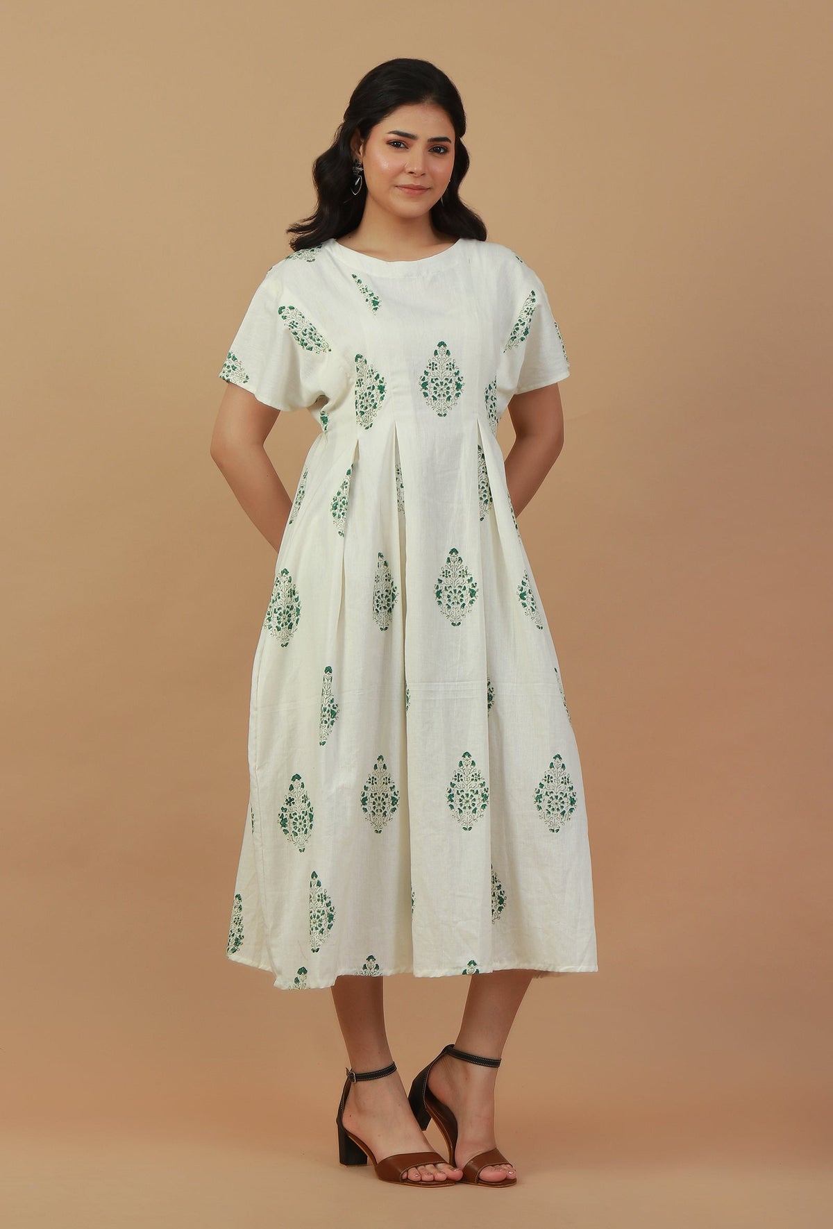 The Meadow Muse Pleated Midi Dress サイズ S