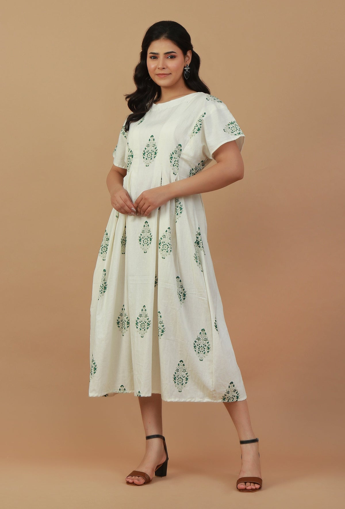 The Meadow Muse Pleated Midi Dress サイズ S