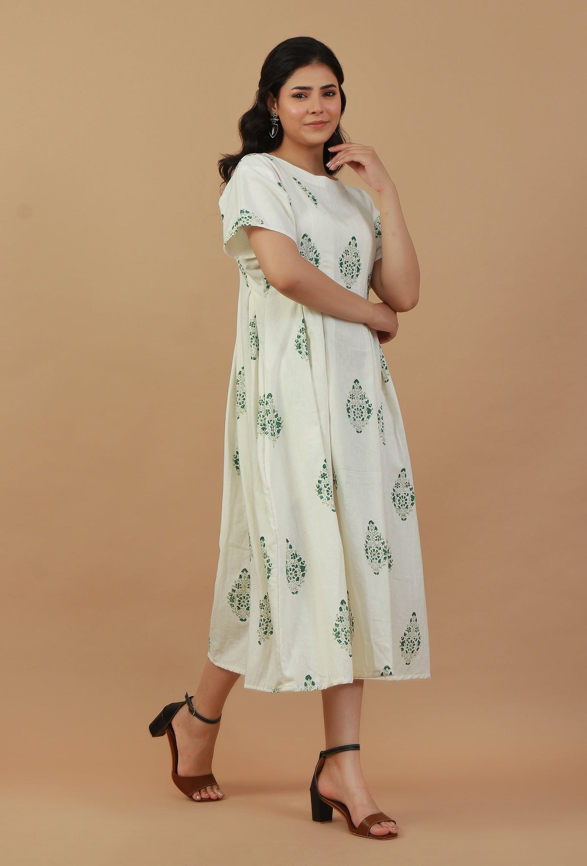 The Meadow Muse Pleated Midi Dress サイズ S