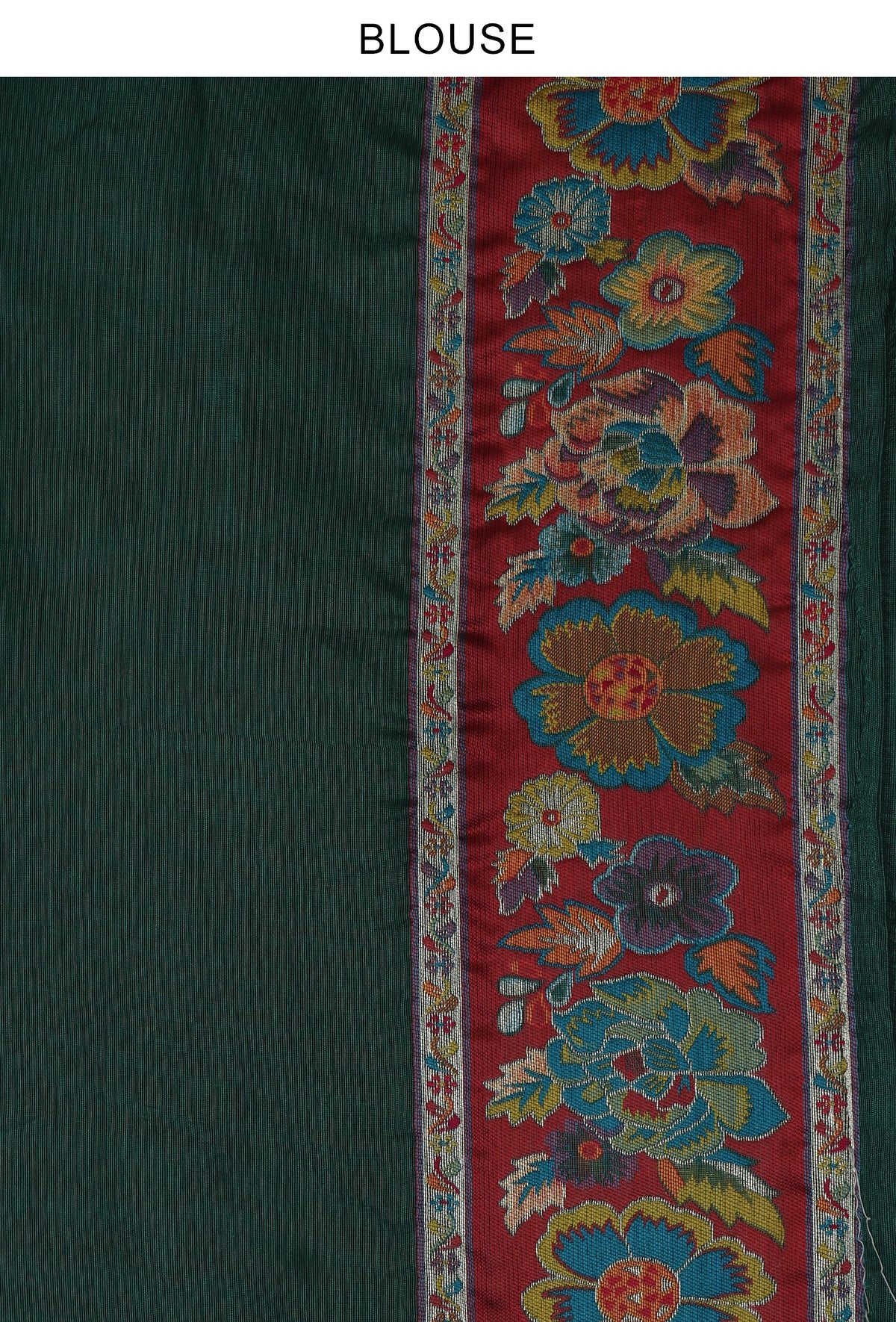 Floral Kani Weave Silk Wool Saree with Unstitched Blouse
