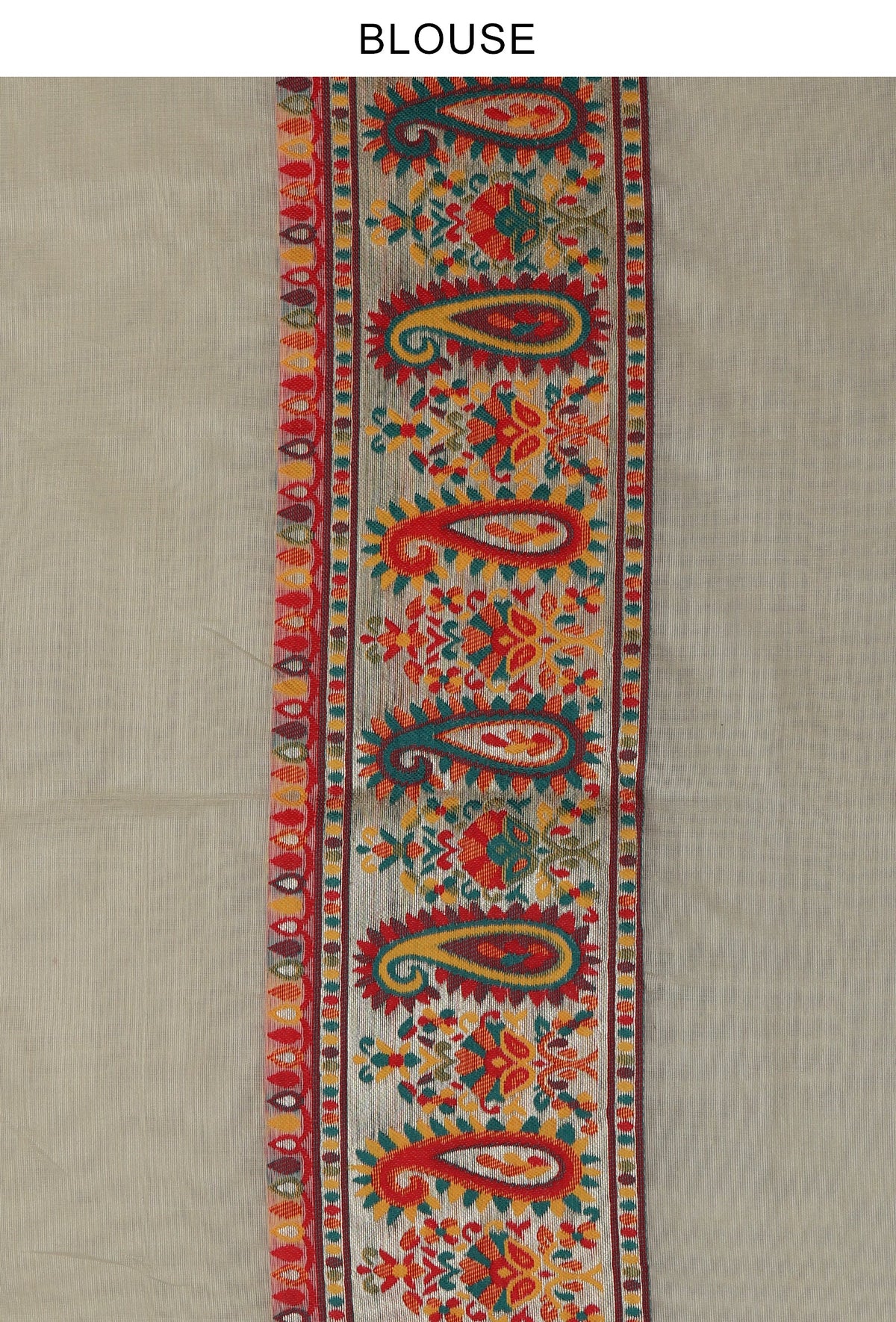 Ivory Heritage Floral Silk Wool Saree with Unstitched Blouse
