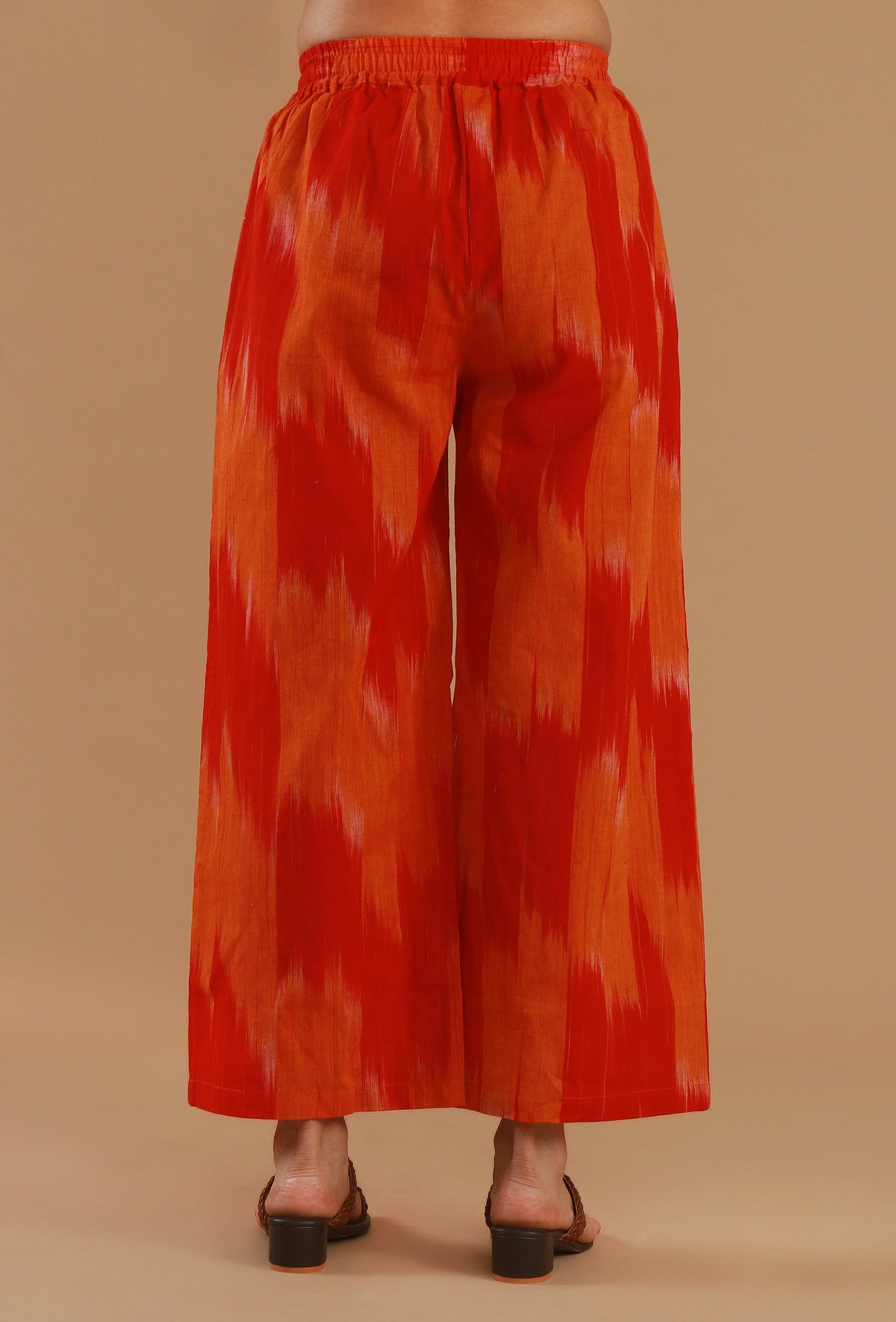 Orange Ikat Wide-Leg Cotton Pant サイズ M