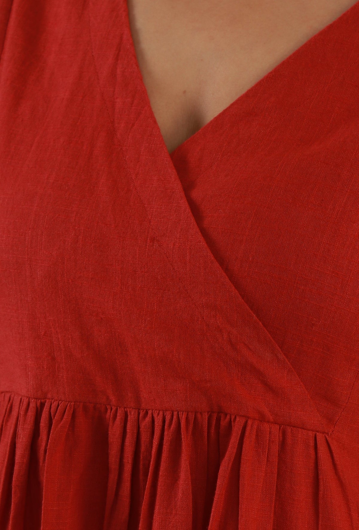 Rust Cotton Wrap Style Kurta サイズ XXL