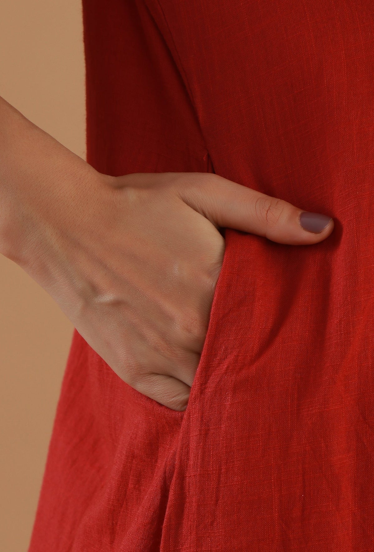 Rust Cotton Wrap Style Kurta サイズ M