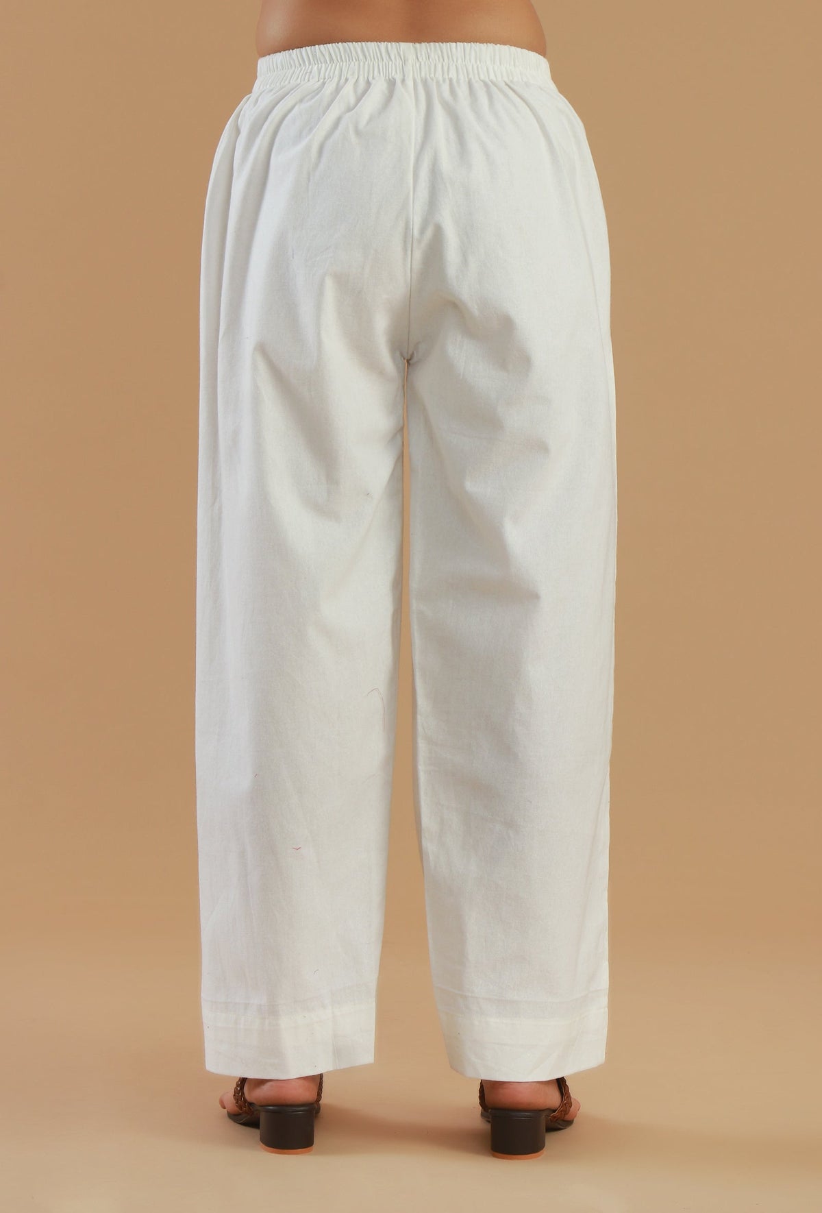 White Straight-Fit Cotton Pant サイズ S