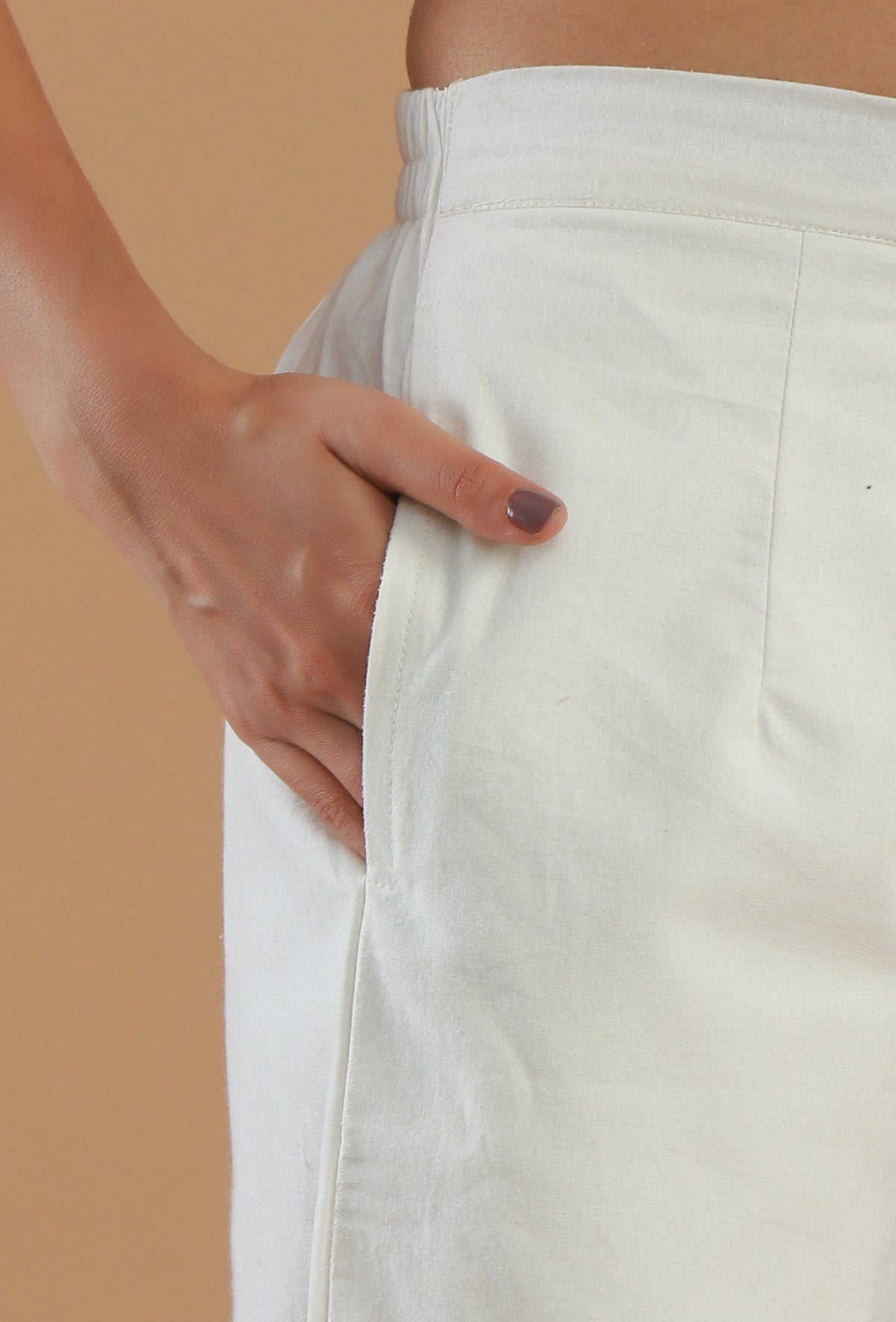 White Straight-Fit Cotton Pant サイズ XXXL