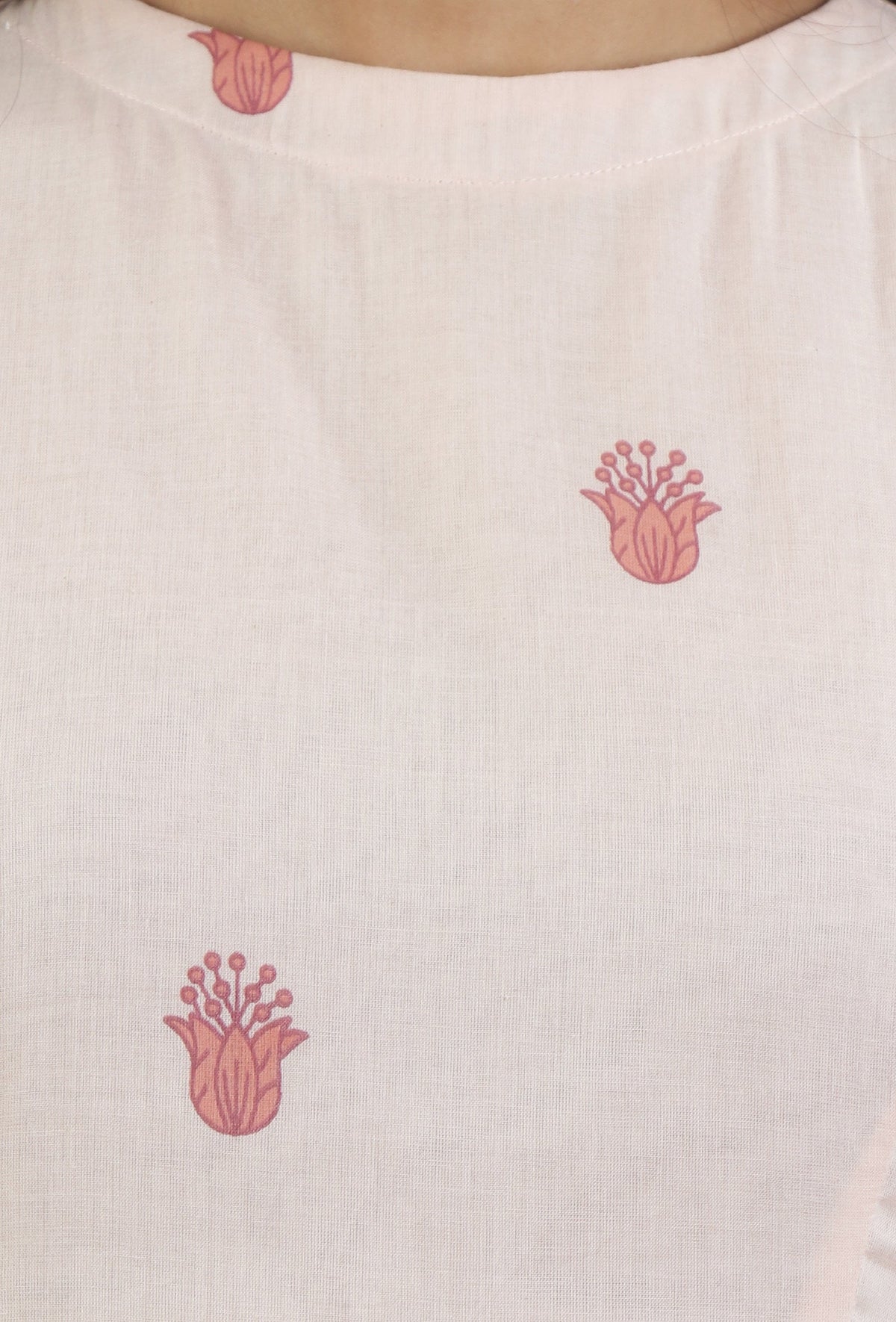 Blush Pink Floral Printed Gathered Midi Dress サイズ L