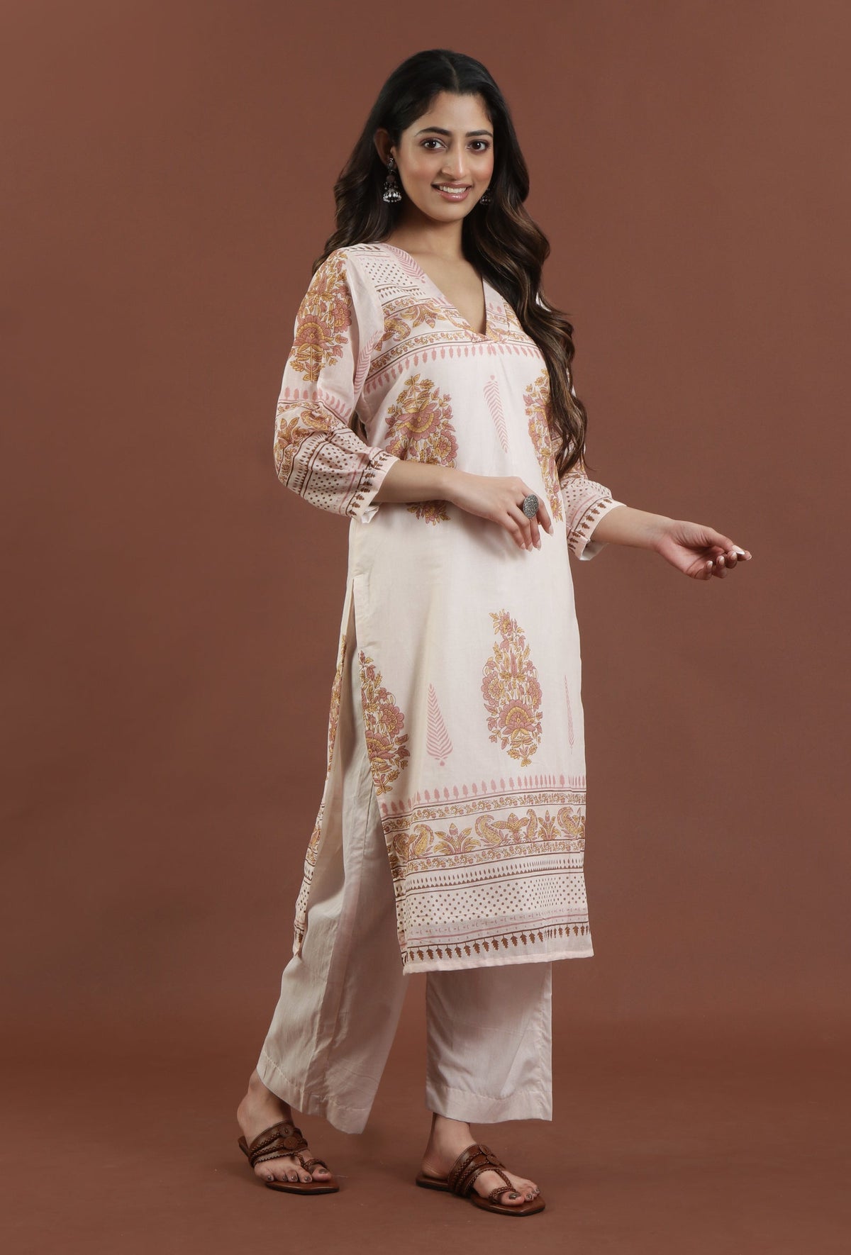 Printed Cotton Straight Kurta サイズ XXL