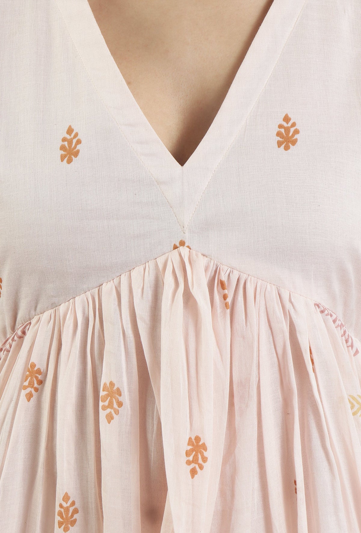 Hand Block Printed Cotton Anarkali Style Kurta サイズ S