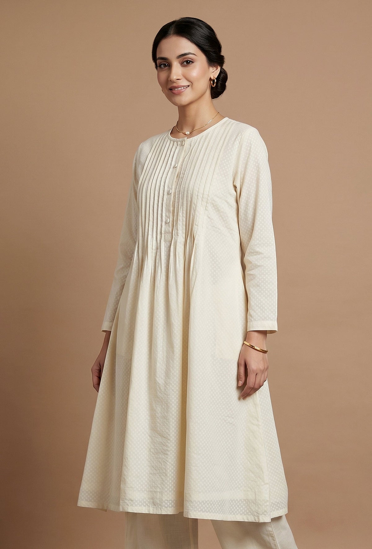 Off-White Pintuck Cotton Kurta サイズ M