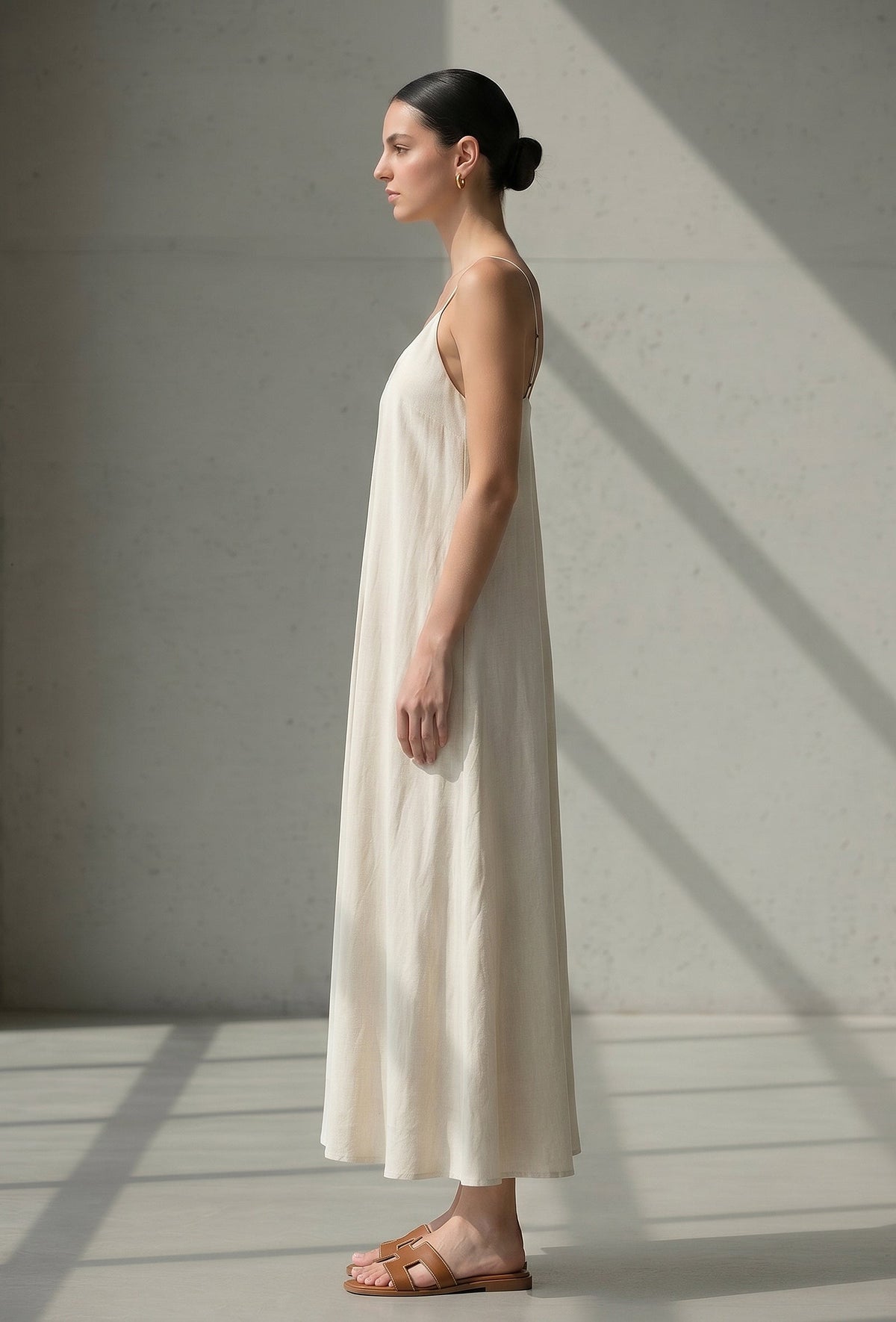 Ivory Breeze Strappy Cotton Maxi Dress サイズ L