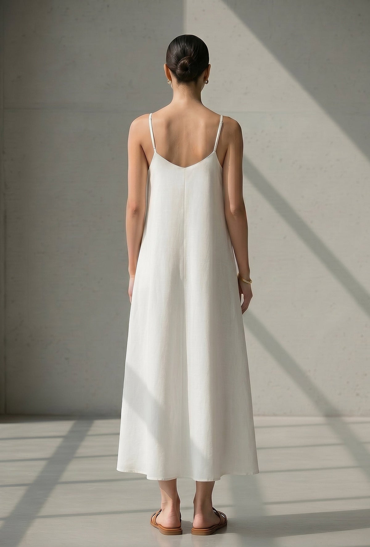 Ivory Breeze Strappy Cotton Maxi Dress サイズ M