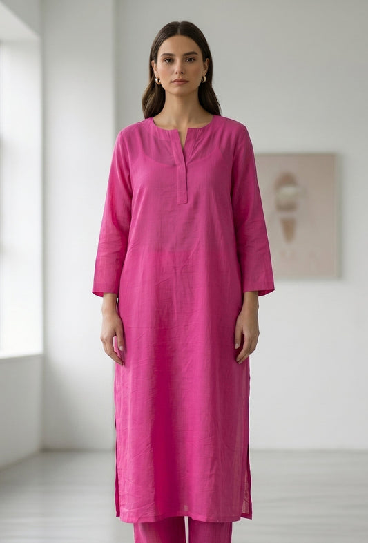 Fuchsia Pink Straight Kurta サイズ M