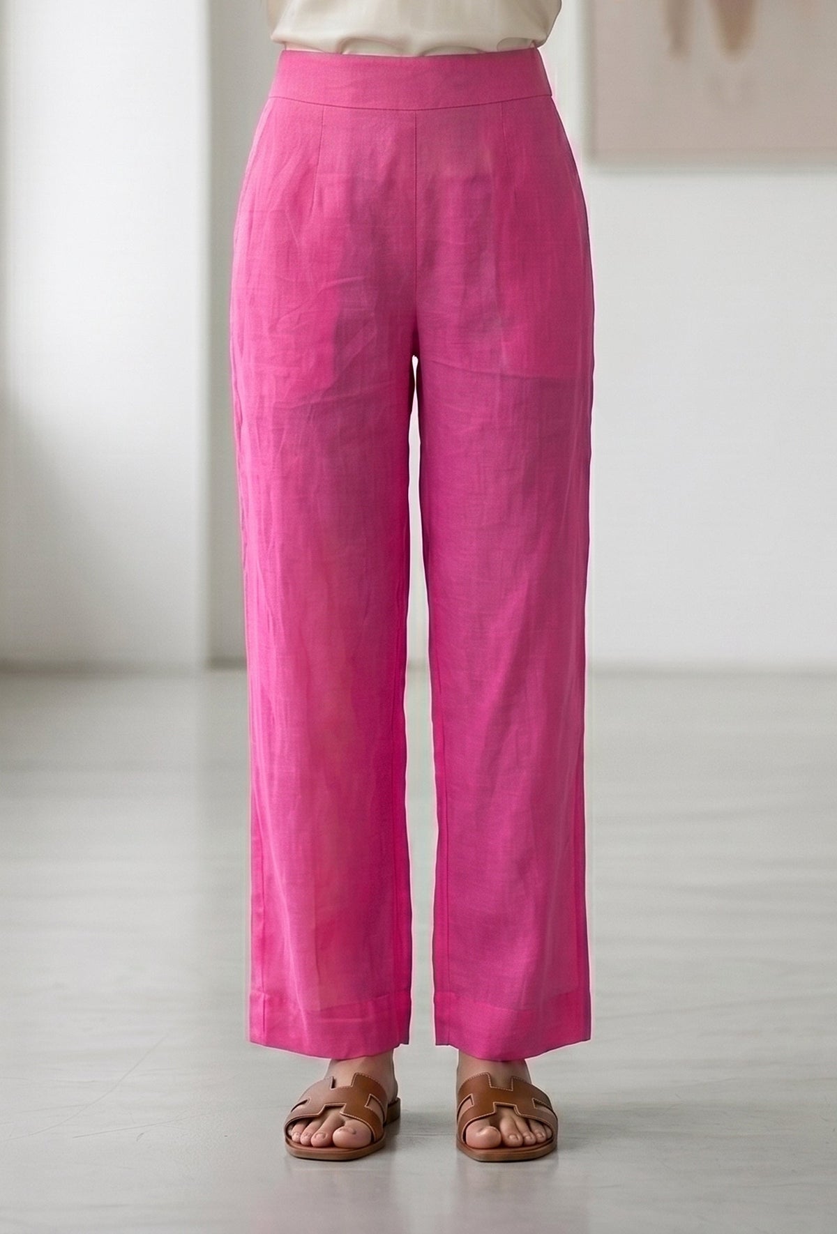 Fuchsia Pink Straight Pant サイズ M