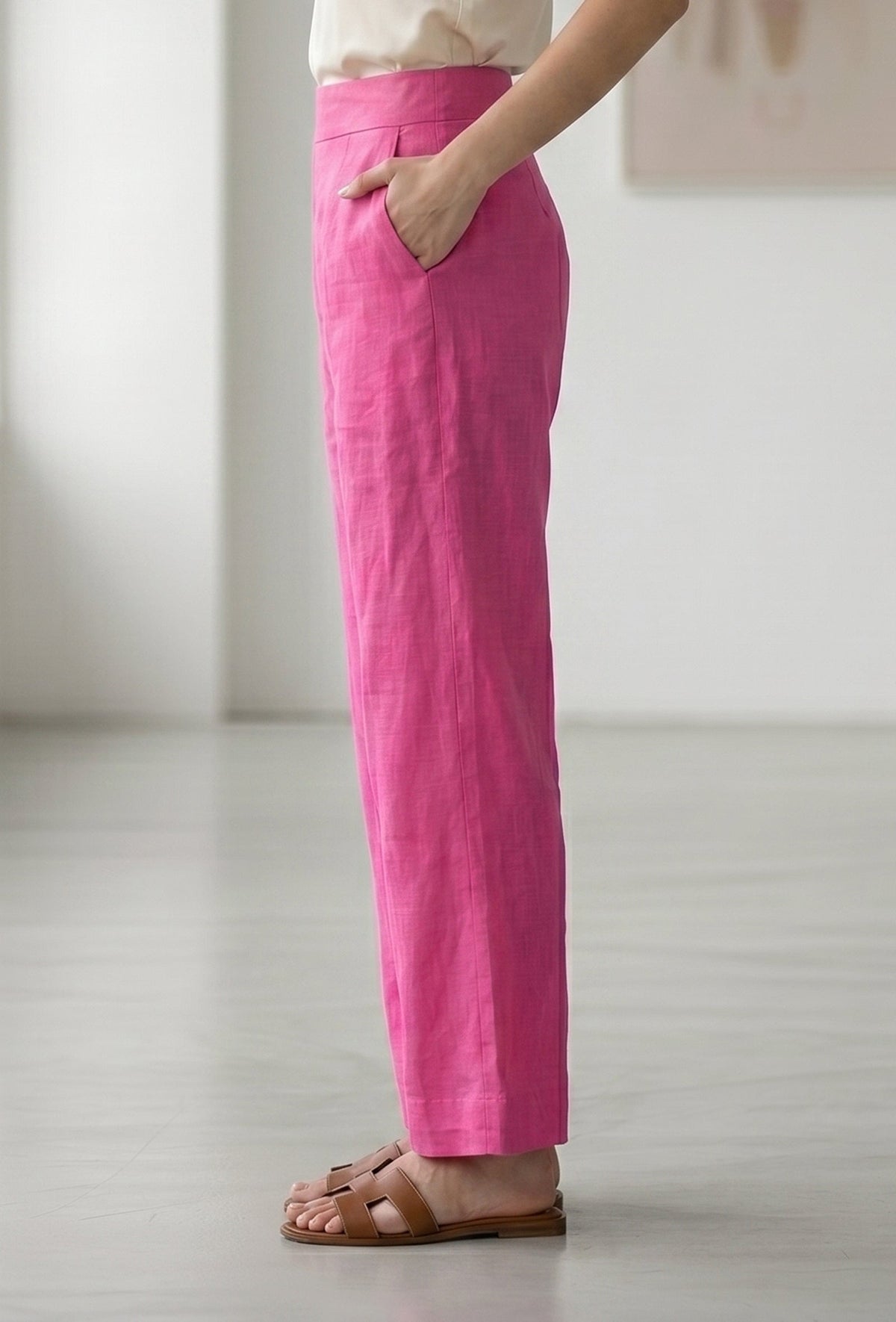 Fuchsia Pink Straight Pant サイズ XS