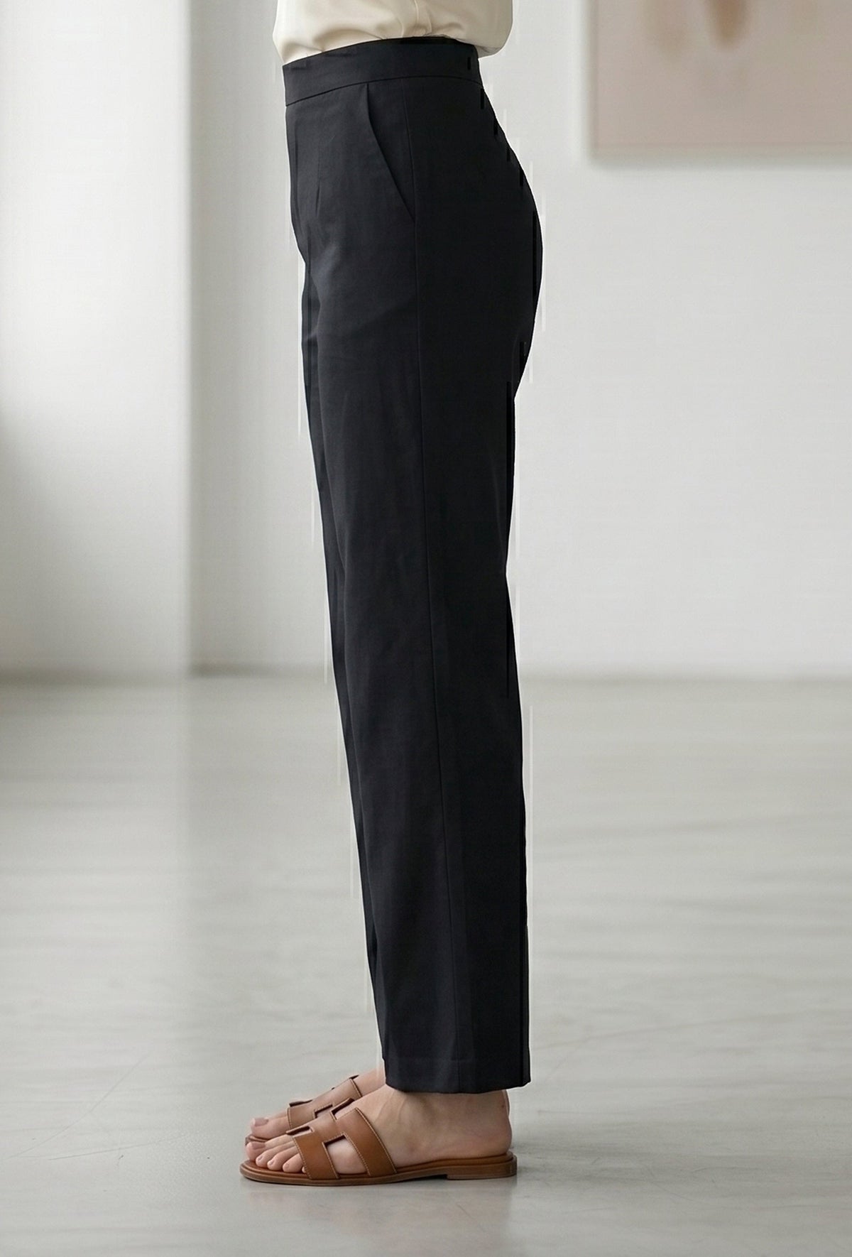 Black Straight-Fit Ankle-Length Pant サイズ XXXL