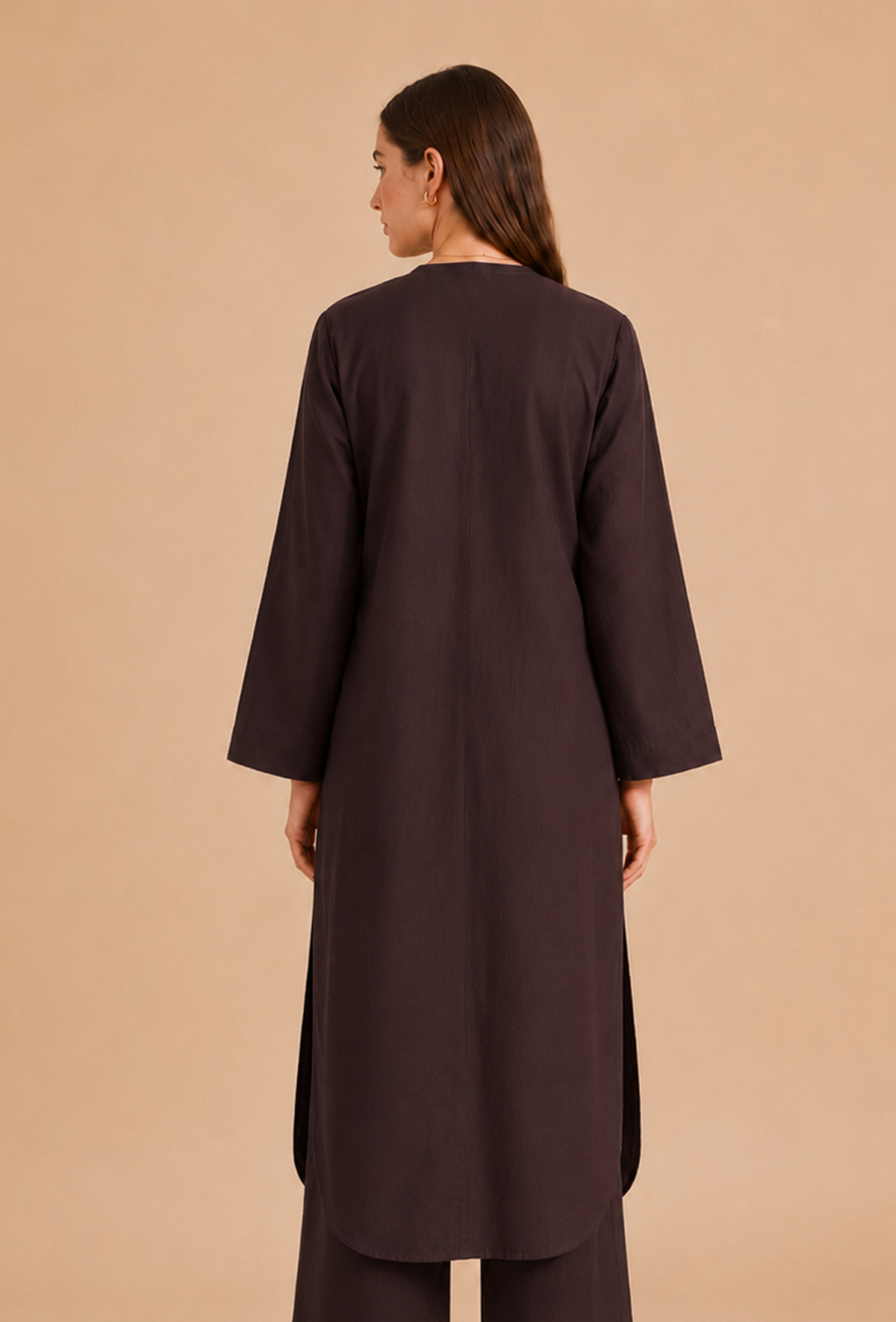 Brown Cotton Straight Kurta サイズ M