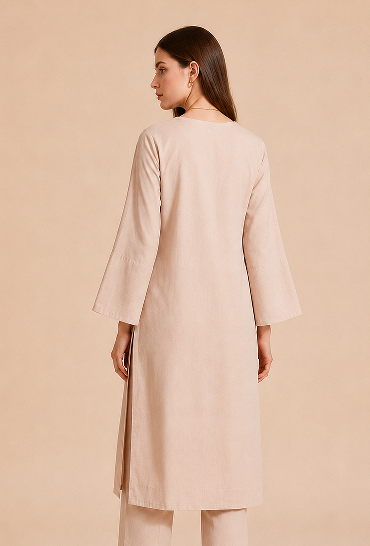 Beige Cotton Straight Kurta サイズ XXL