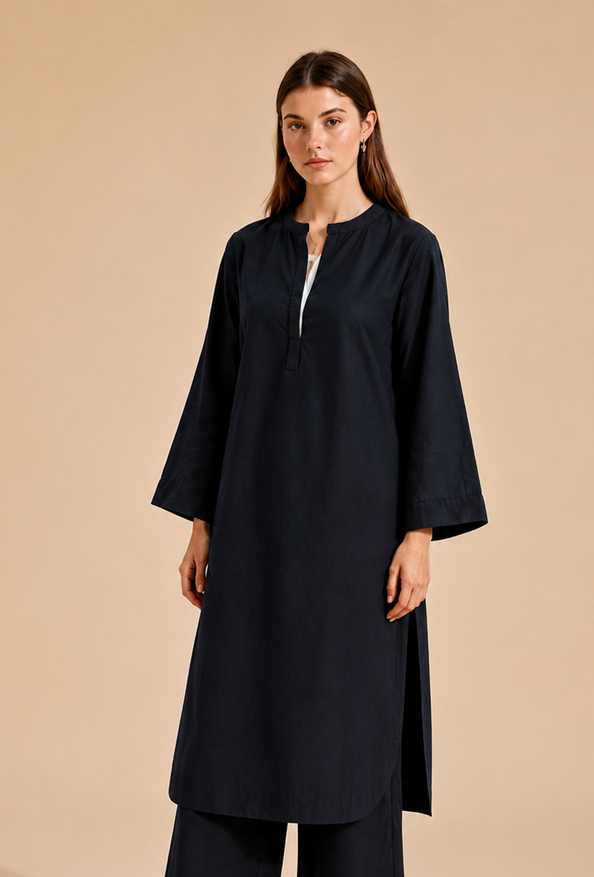Black Cotton Kurta サイズ XL