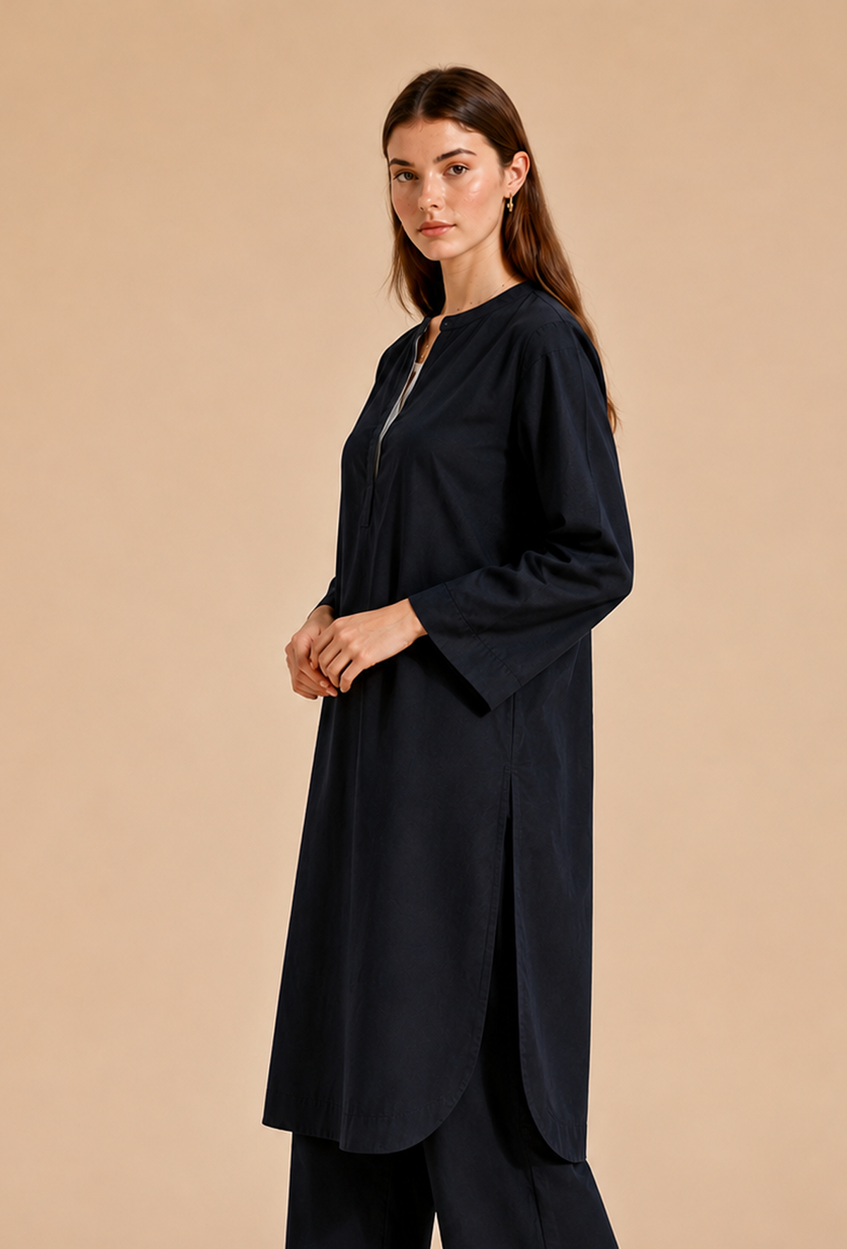 Black Cotton Kurta サイズ XXL