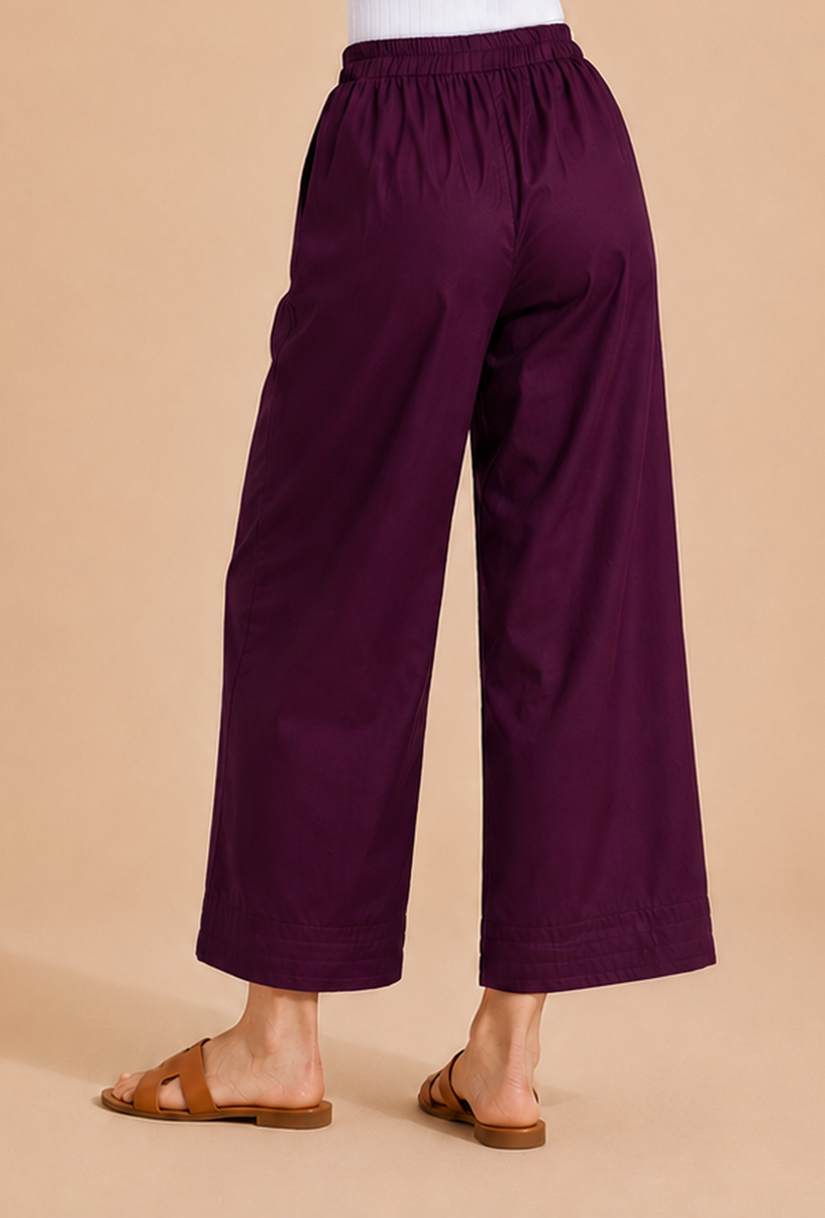 Set of 2: Deep Plum Cotton Kurta & Palazzo クルタ M・パンツ S