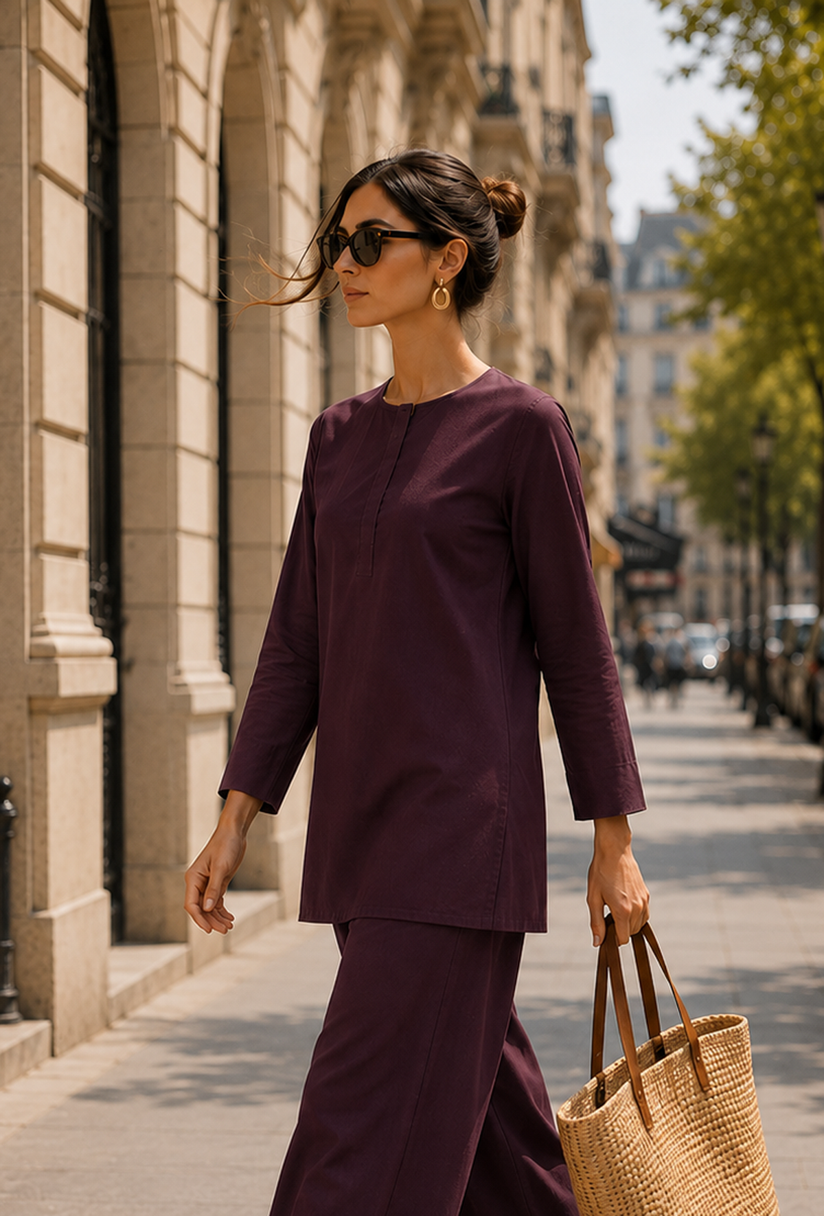 Deep Plum Cotton Kurta サイズ M