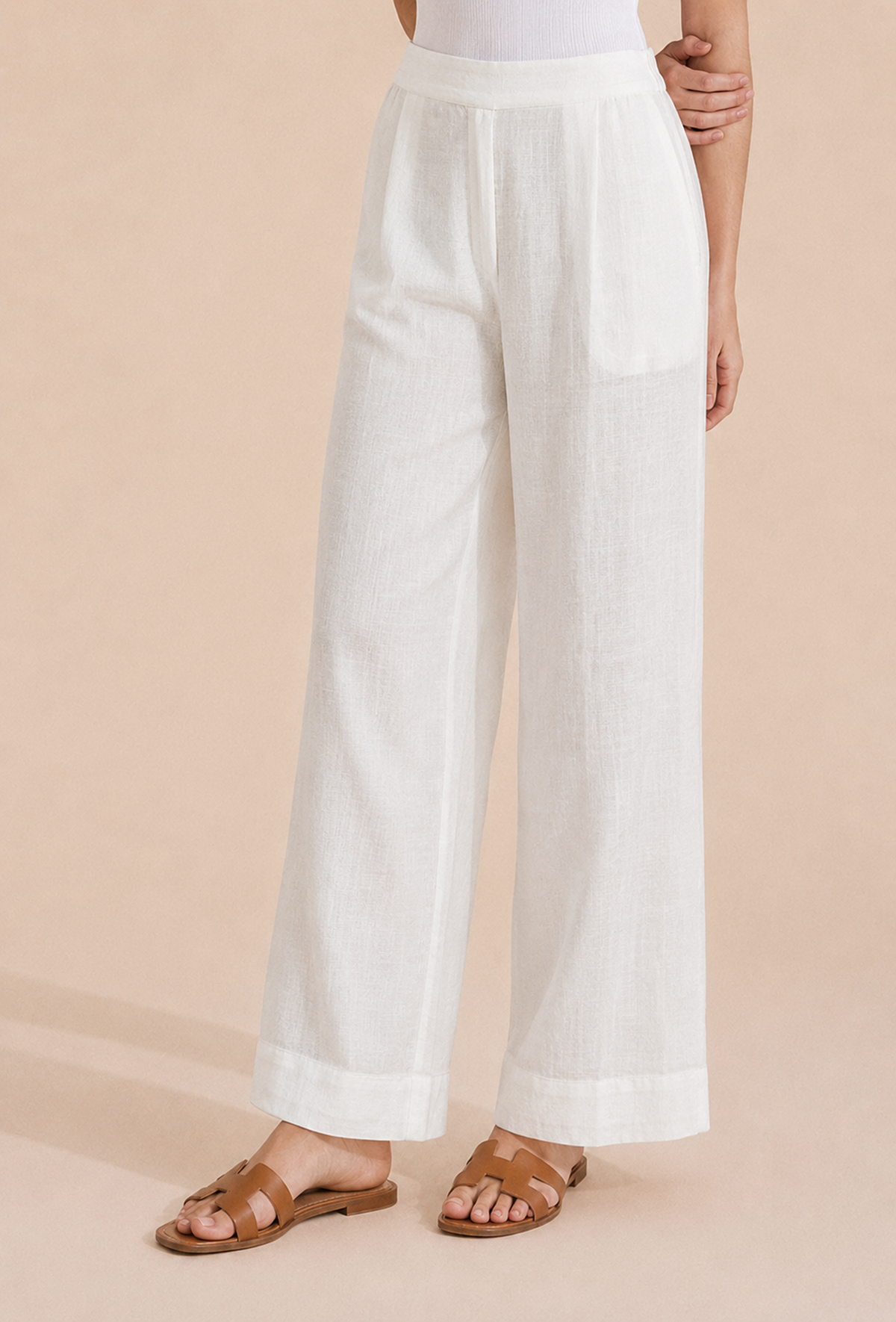 Set of 2: Ivory Essence Straight Kurta & Palazzo クルタ XS・パラッツォ XS