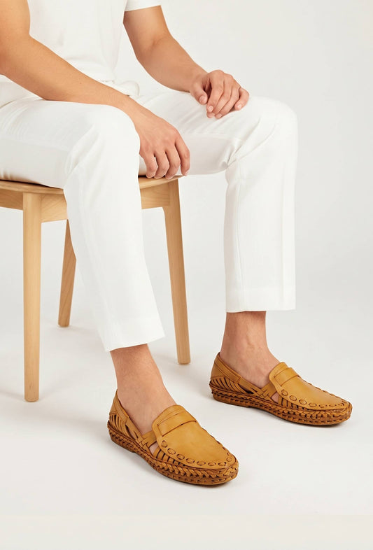 Beige Tan Pure Leather Loafers - For Men サイズ EU43（UK10）