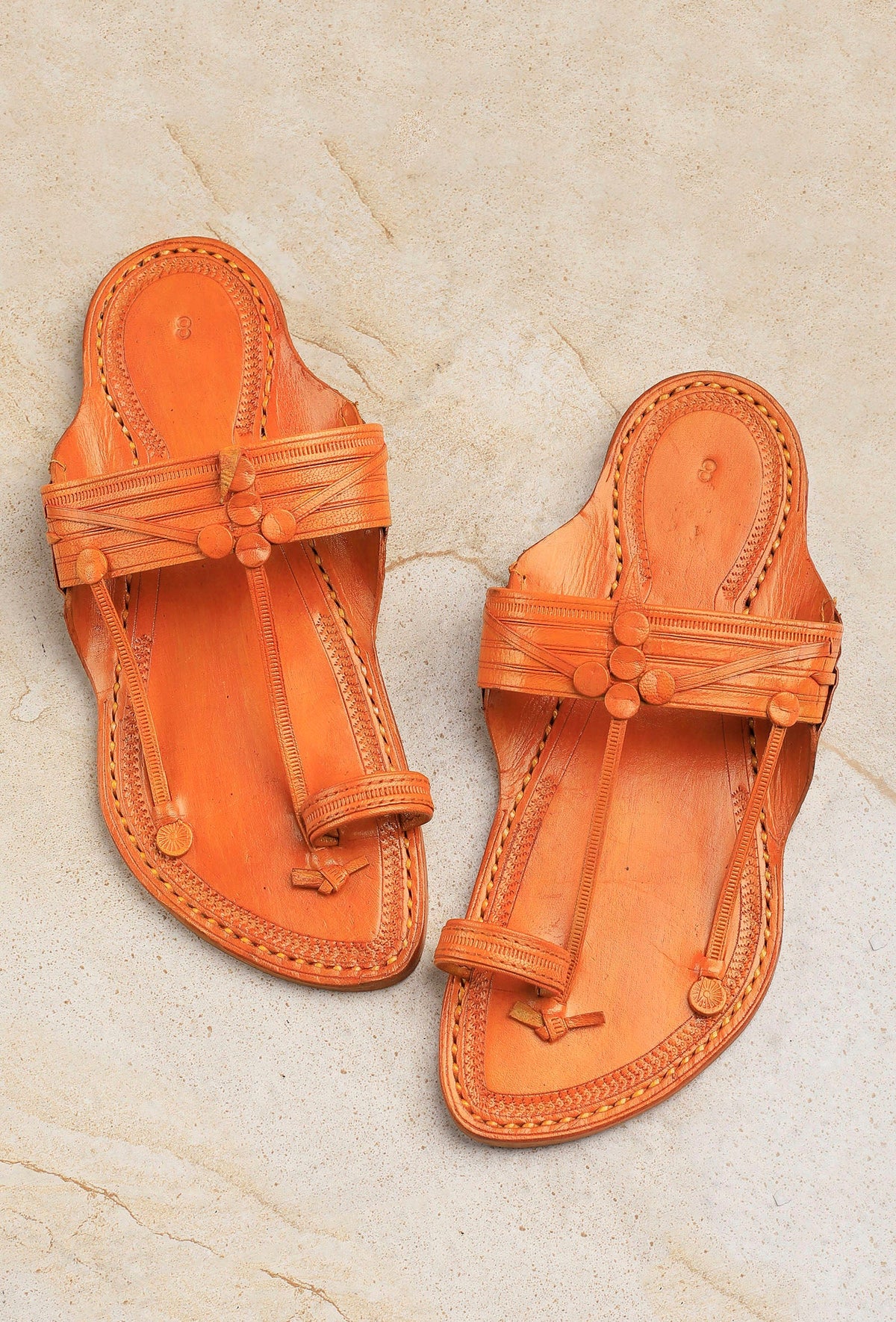 Classic Pure Leather Kolhapuri Flats - For Men サイズ EU42（UK9）