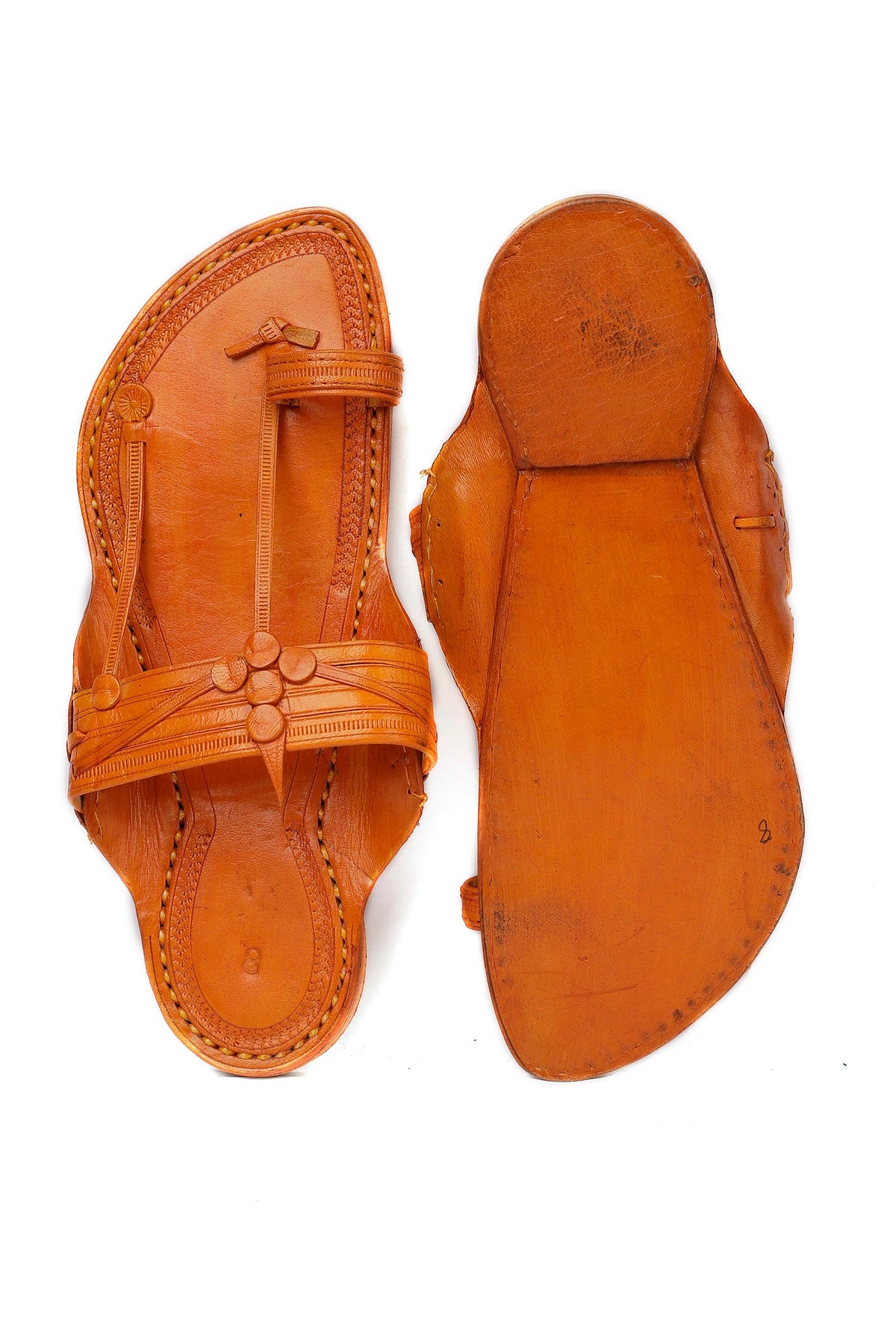 Classic Pure Leather Kolhapuri Flats - For Men サイズ EU43（UK10）