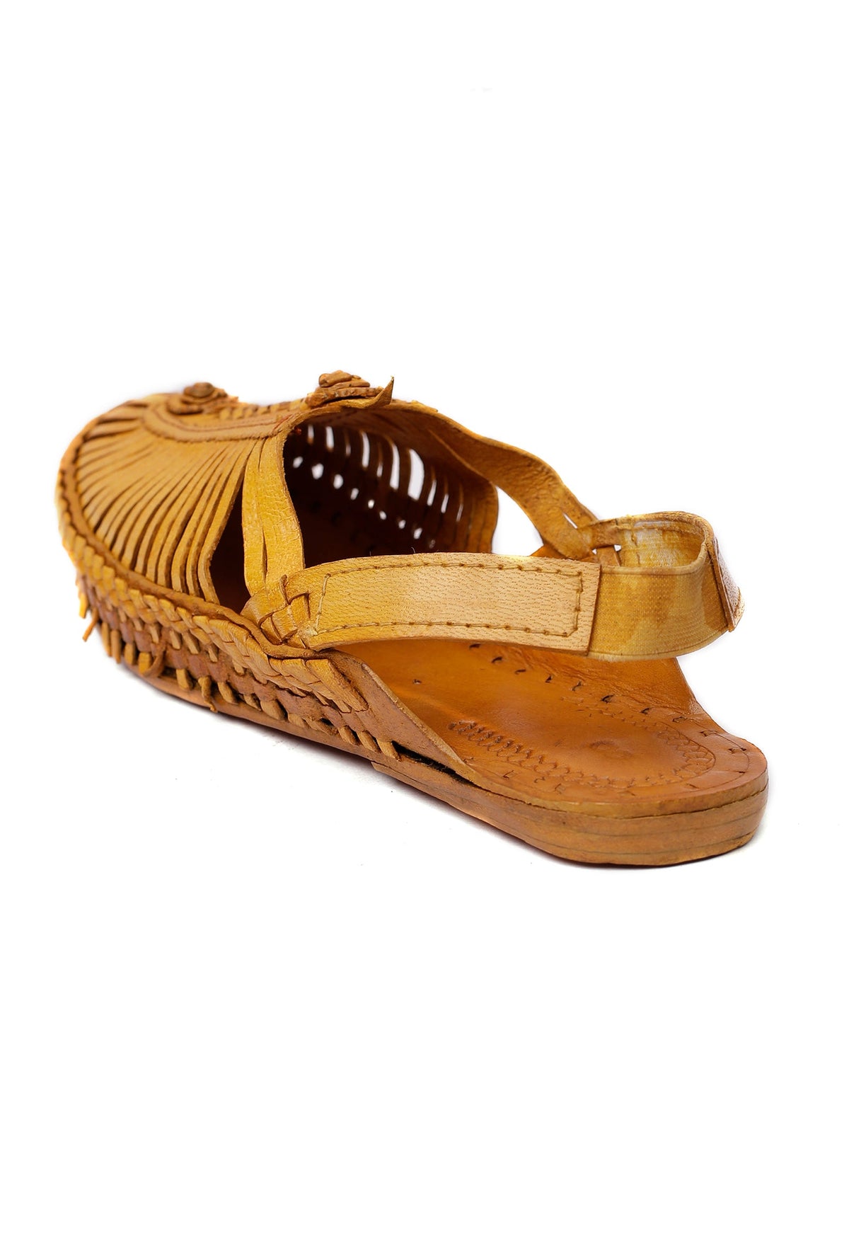 Fawn Brown Braided Pure Leather Kolhapuri Sandals - For Men サイズ EU41（UK7）