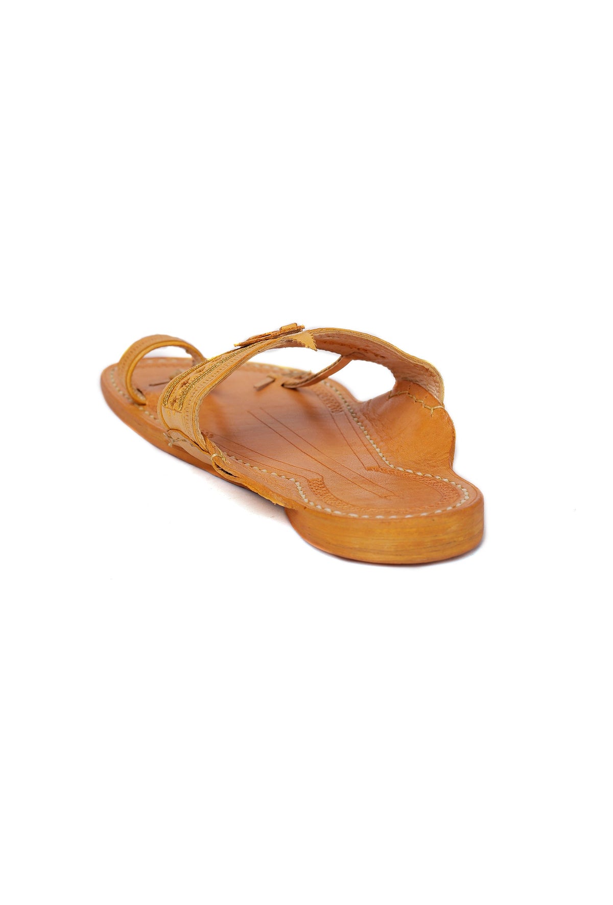 Samaksh Beige Pure Leather Kolhapuri Flats - For Men サイズ EU43（UK10）