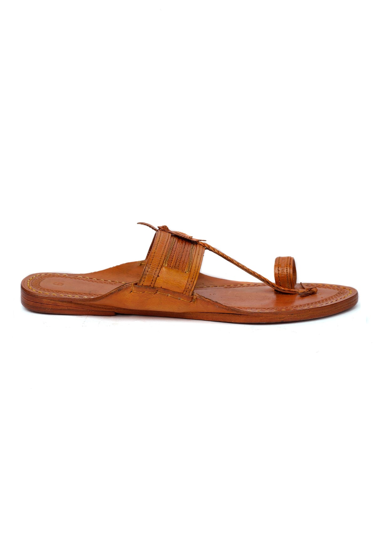Adit Beige Pure Leather Kolhapuri Flats - For Men サイズ EU44（UK11）