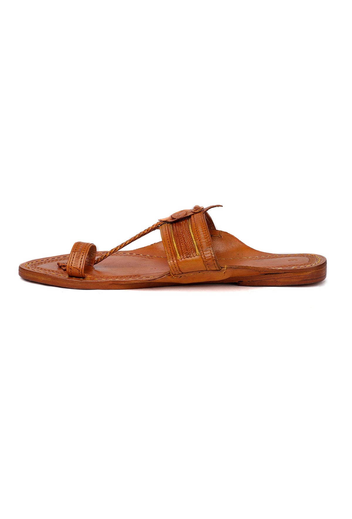 Adit Beige Pure Leather Kolhapuri Flats - For Men サイズ EU44（UK11）