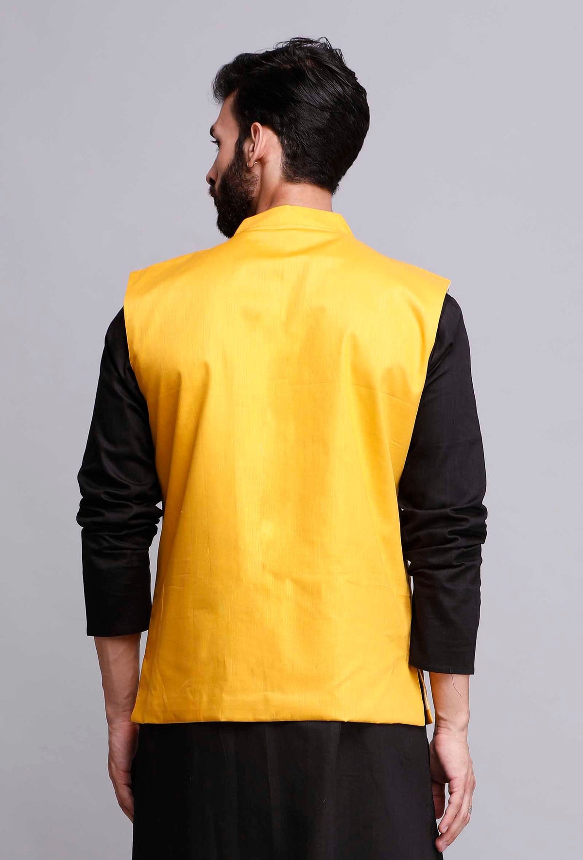Tuscan Yellow Cotton Nehru Jacket サイズ 40