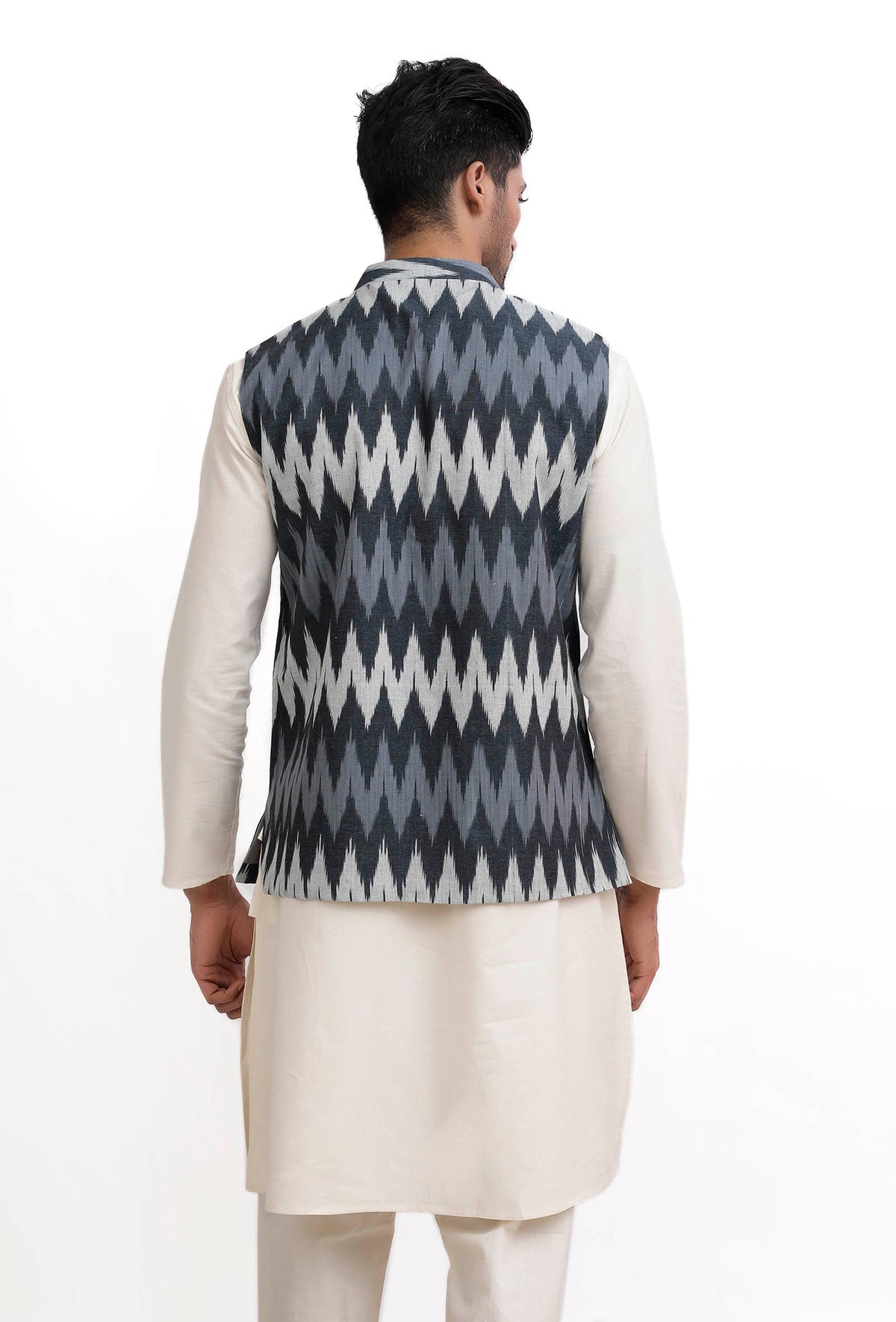 Slate Blue Ikat Nehru Jacket サイズ 36