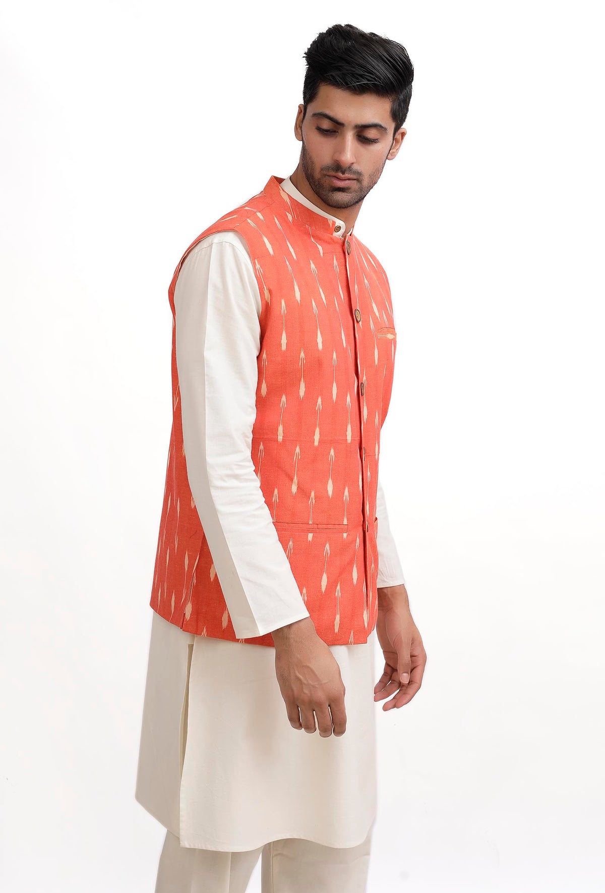 Coral Ikat Nehru Jacket サイズ 40