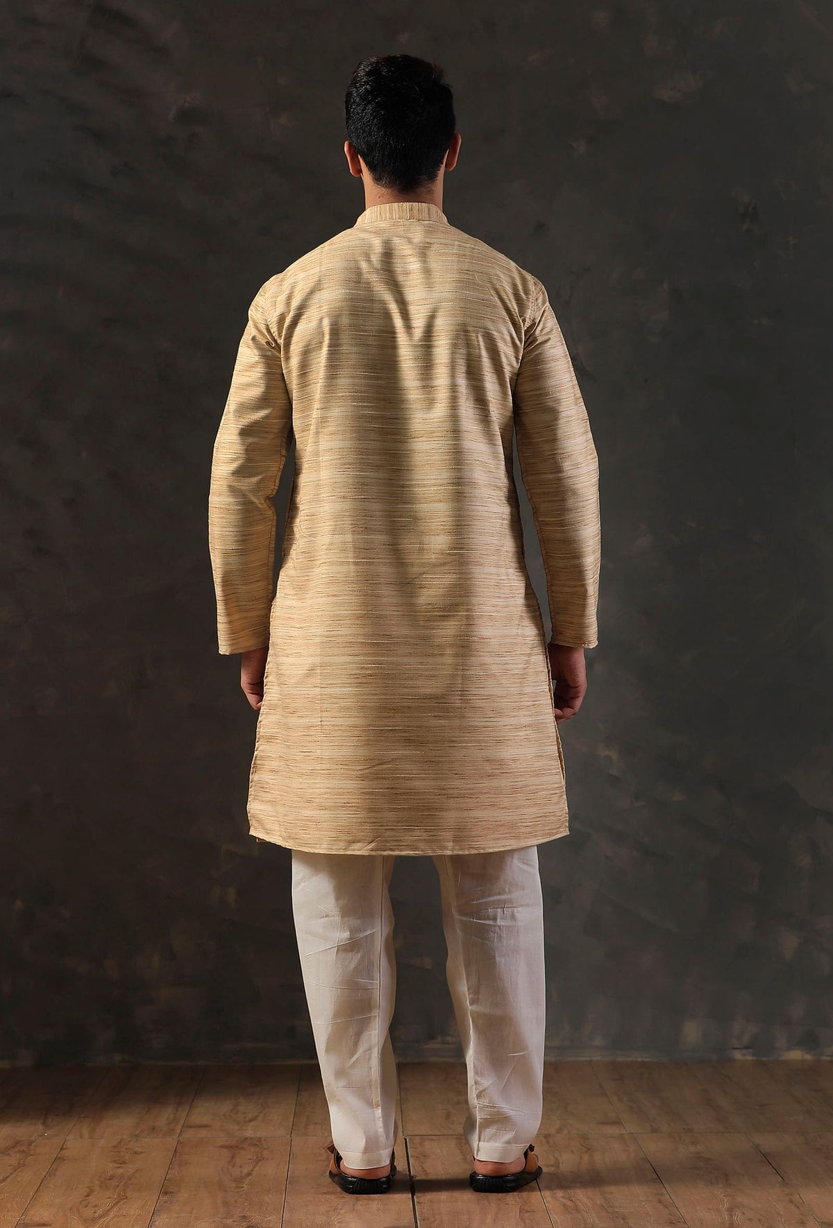 Cream Beige Silk Kurta with Cotton Pyjama サイズ 40