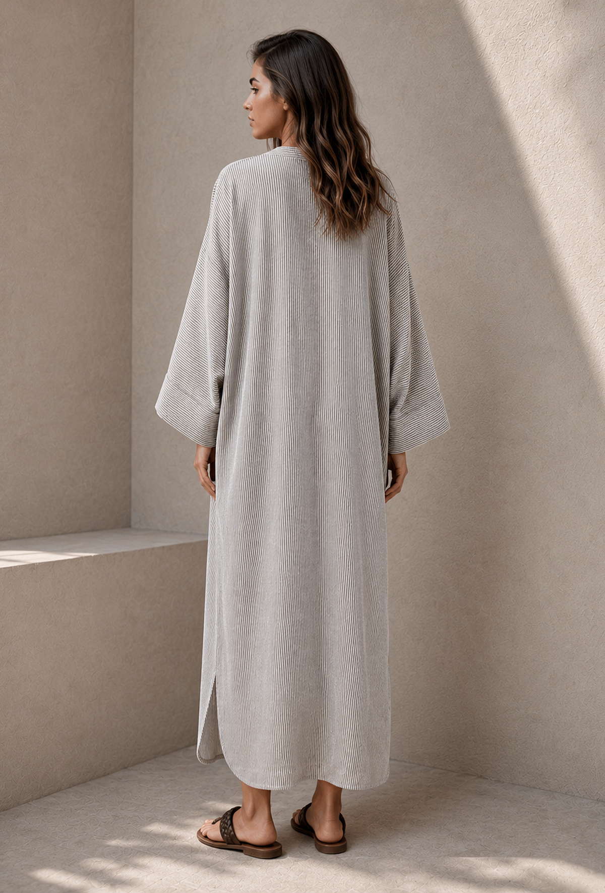 Monochrome Muse Striped Cotton Maxi Shirt Dress サイズ M