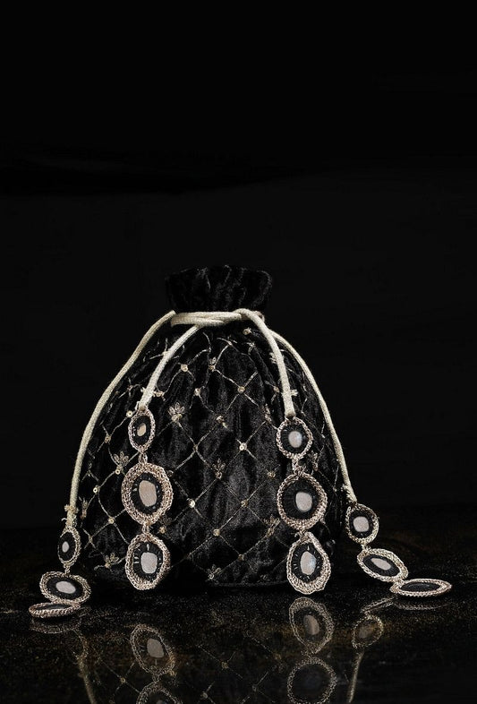 Black Velvet Potli Bag