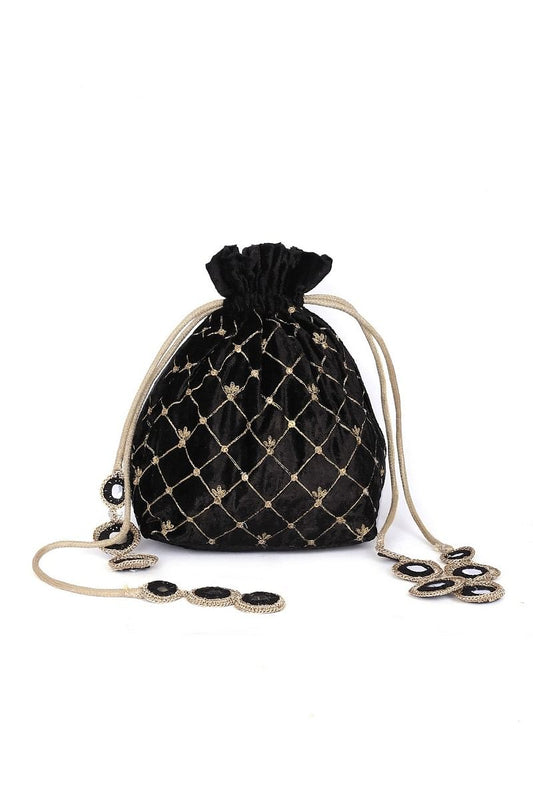 Black Velvet Potli Bag