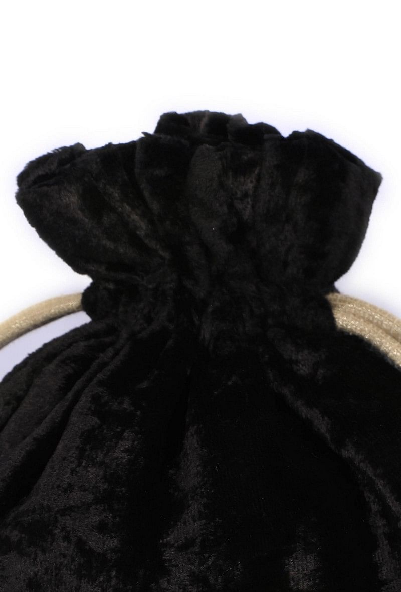 Black Velvet Potli Bag