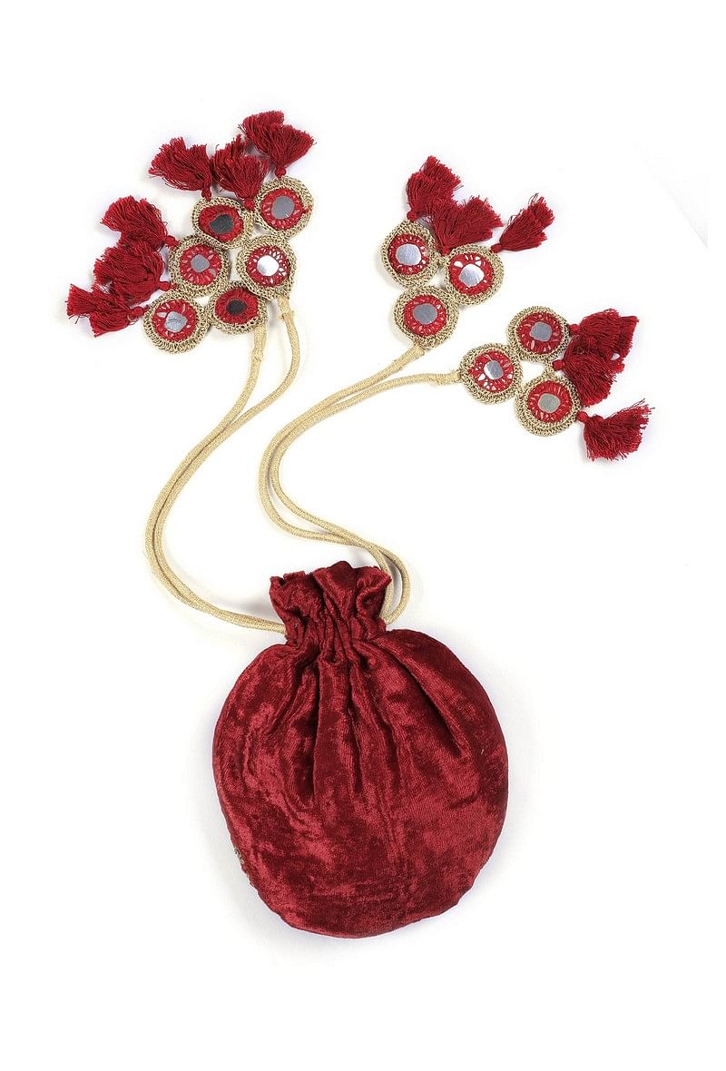 Crimson Red Potli Bag
